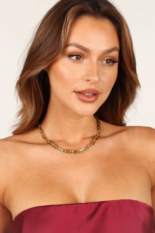Cardi Chainlink Necklace - Gold sold by Petal & Pup