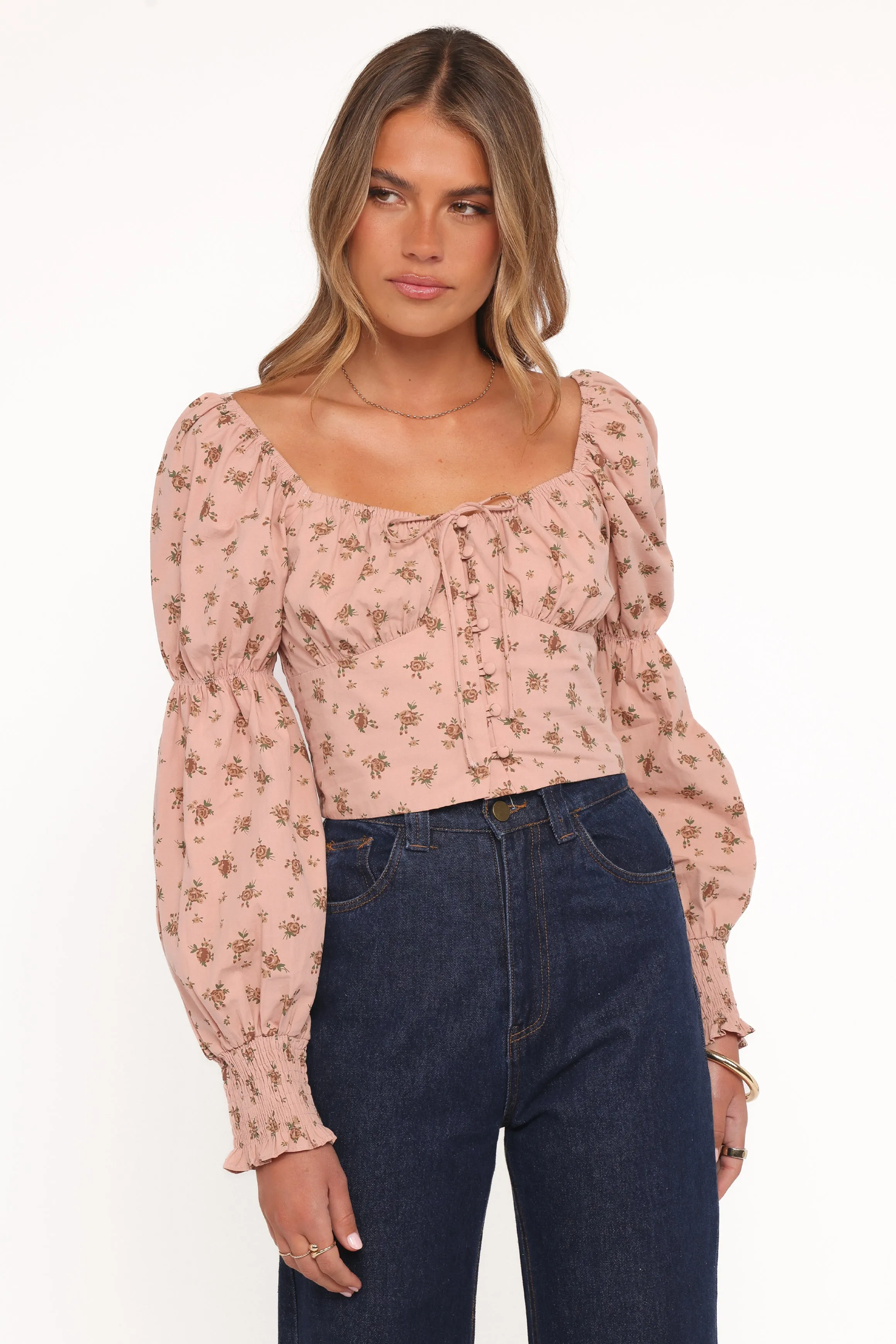 Charlene Top - Pink Floral sold by Petal & Pup