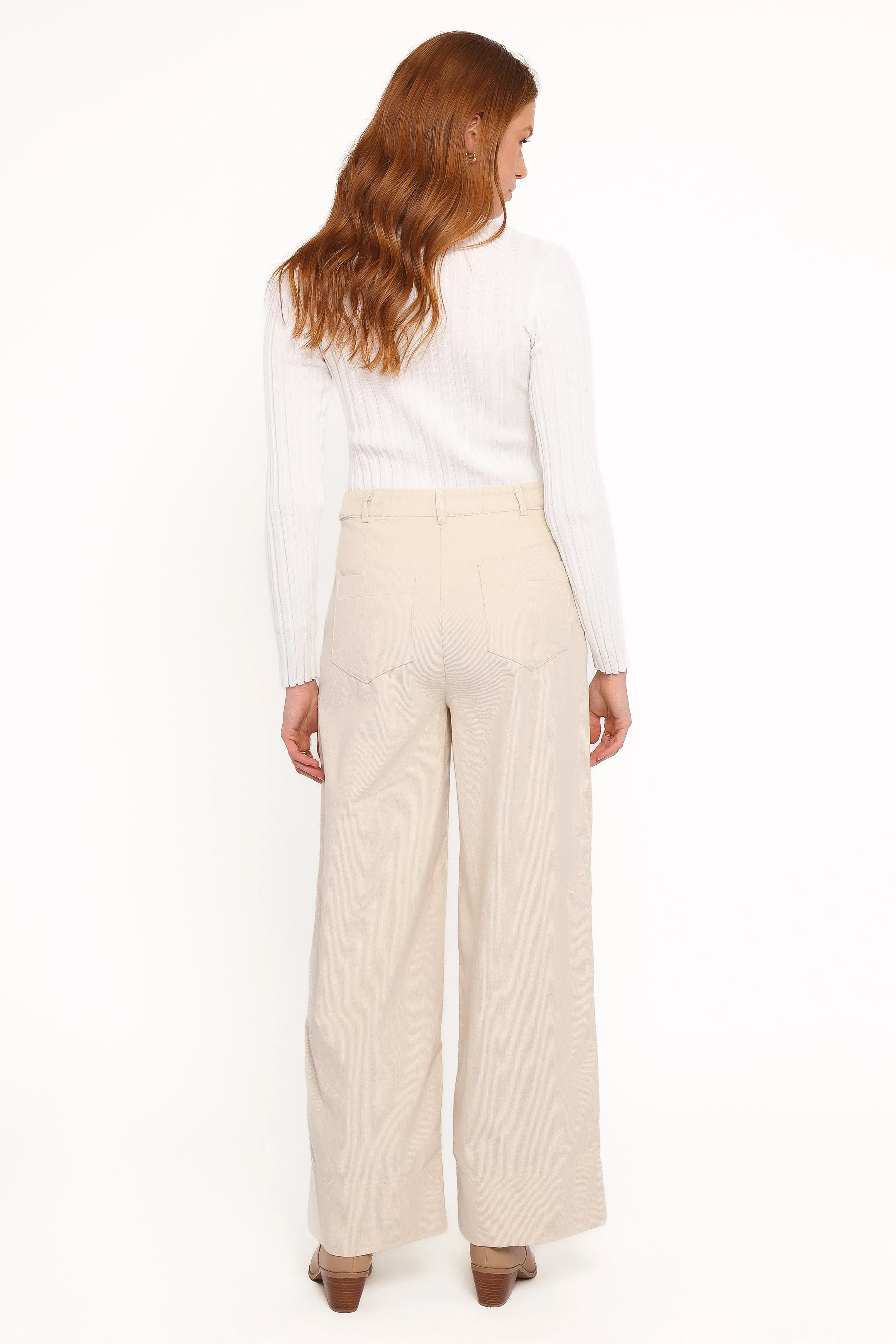 Faelan Wide Leg Cord Pants - Beige sold by Petal & Pup product image thumbnail 4