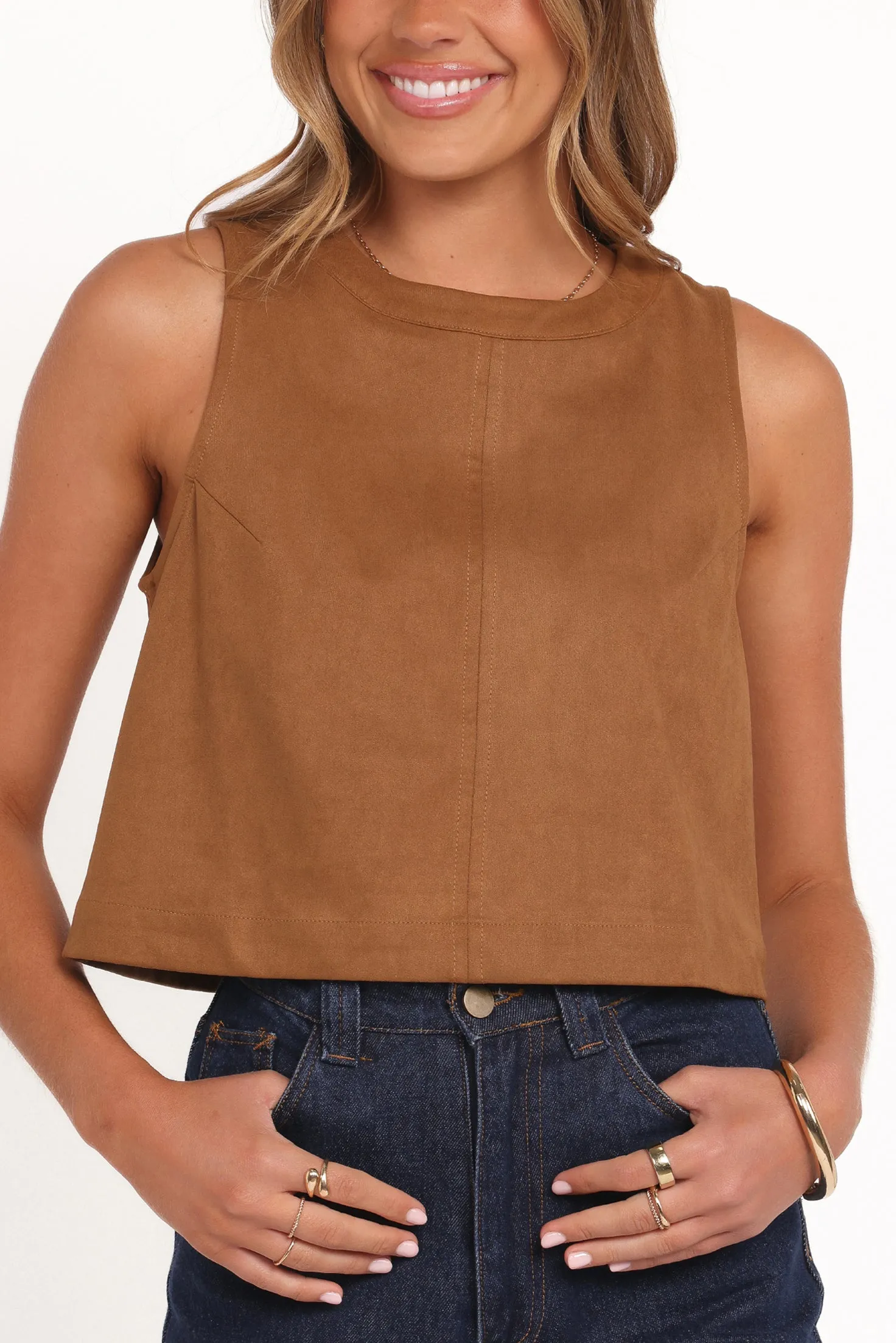 Charles Faux Sueded Top - Camel sold by Petal & Pup product image thumbnail 2