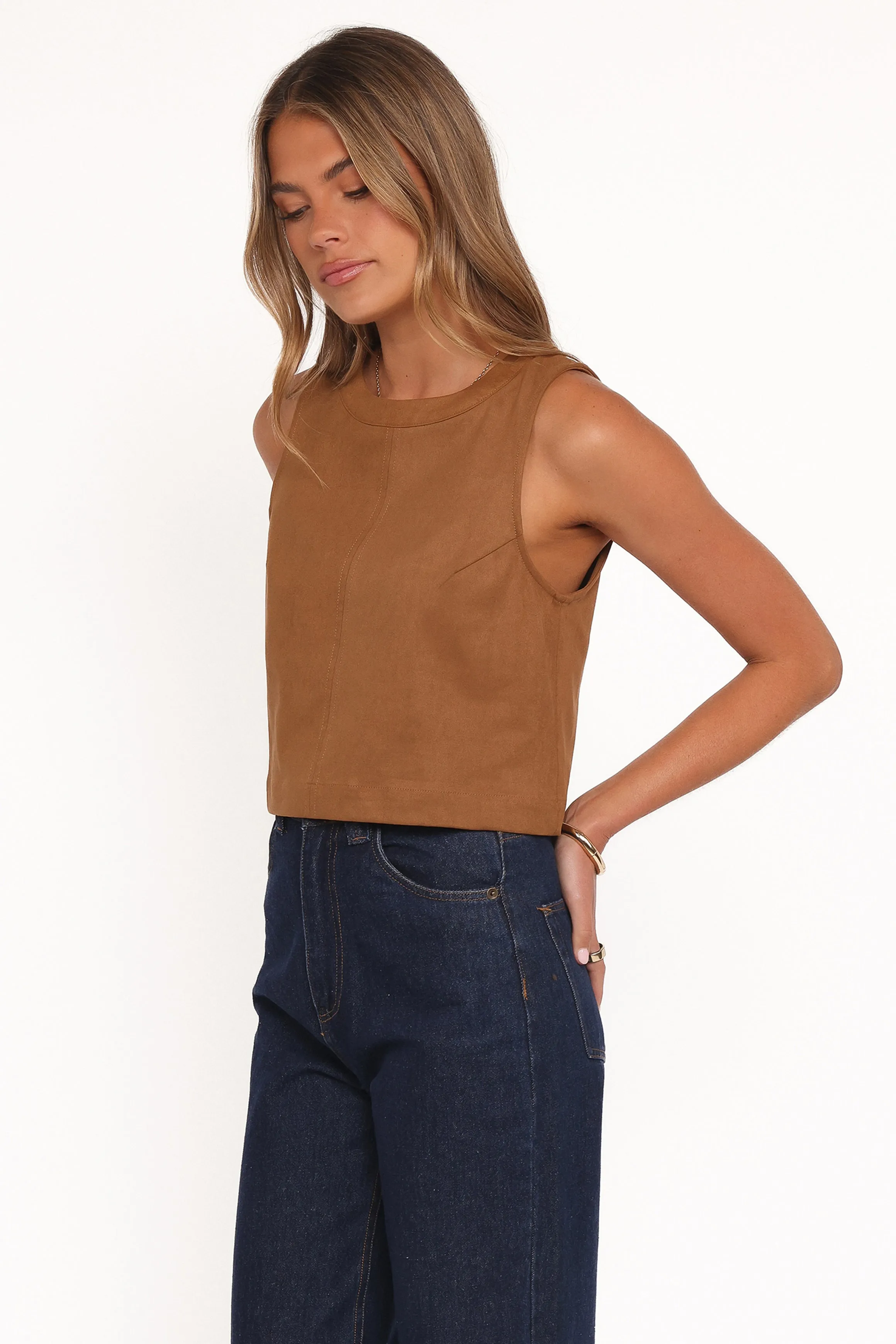 Charles Faux Sueded Top - Camel sold by Petal & Pup product image thumbnail 3