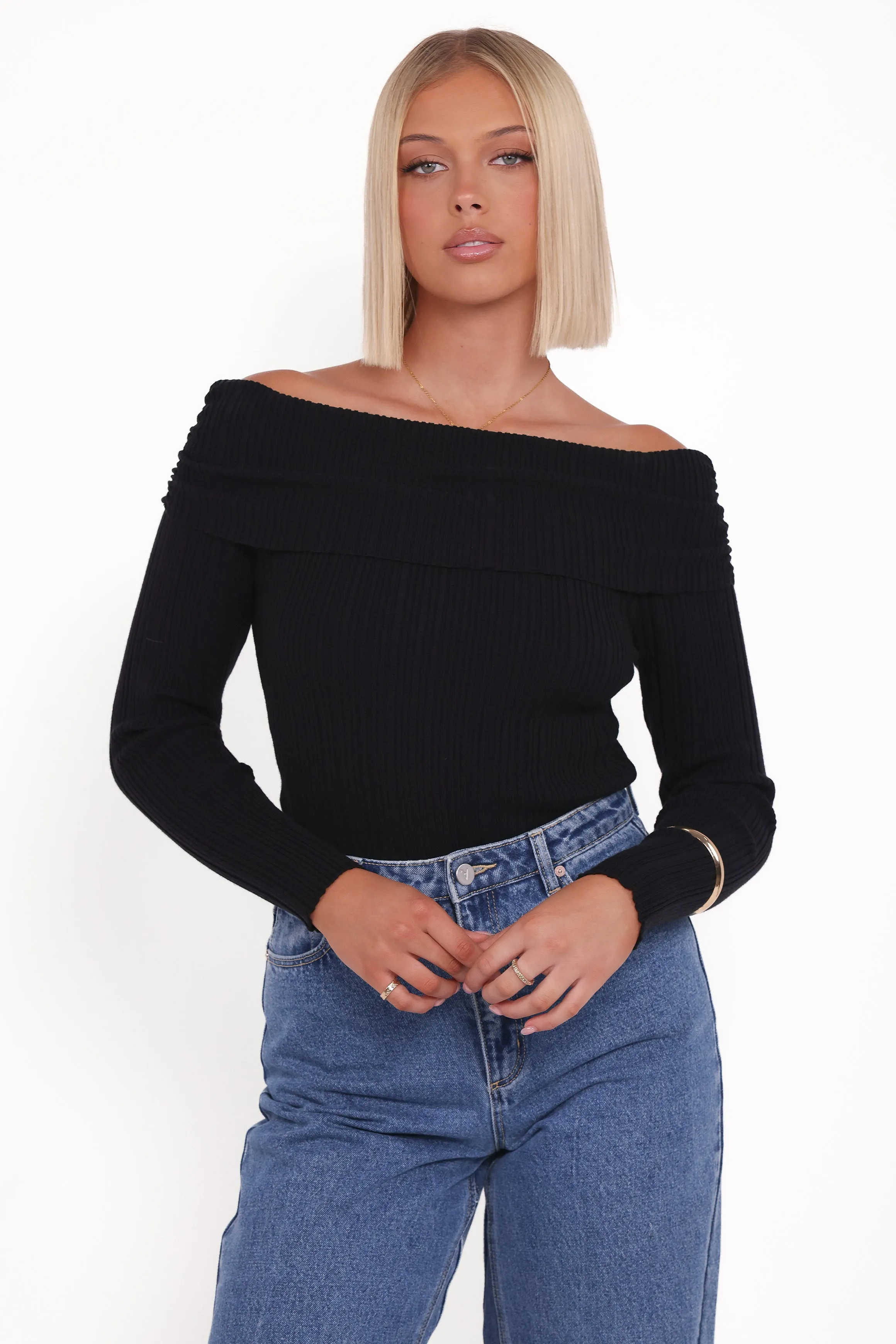 Junia Tie Back Knit Top - Black sold by Petal & Pup product image thumbnail 2