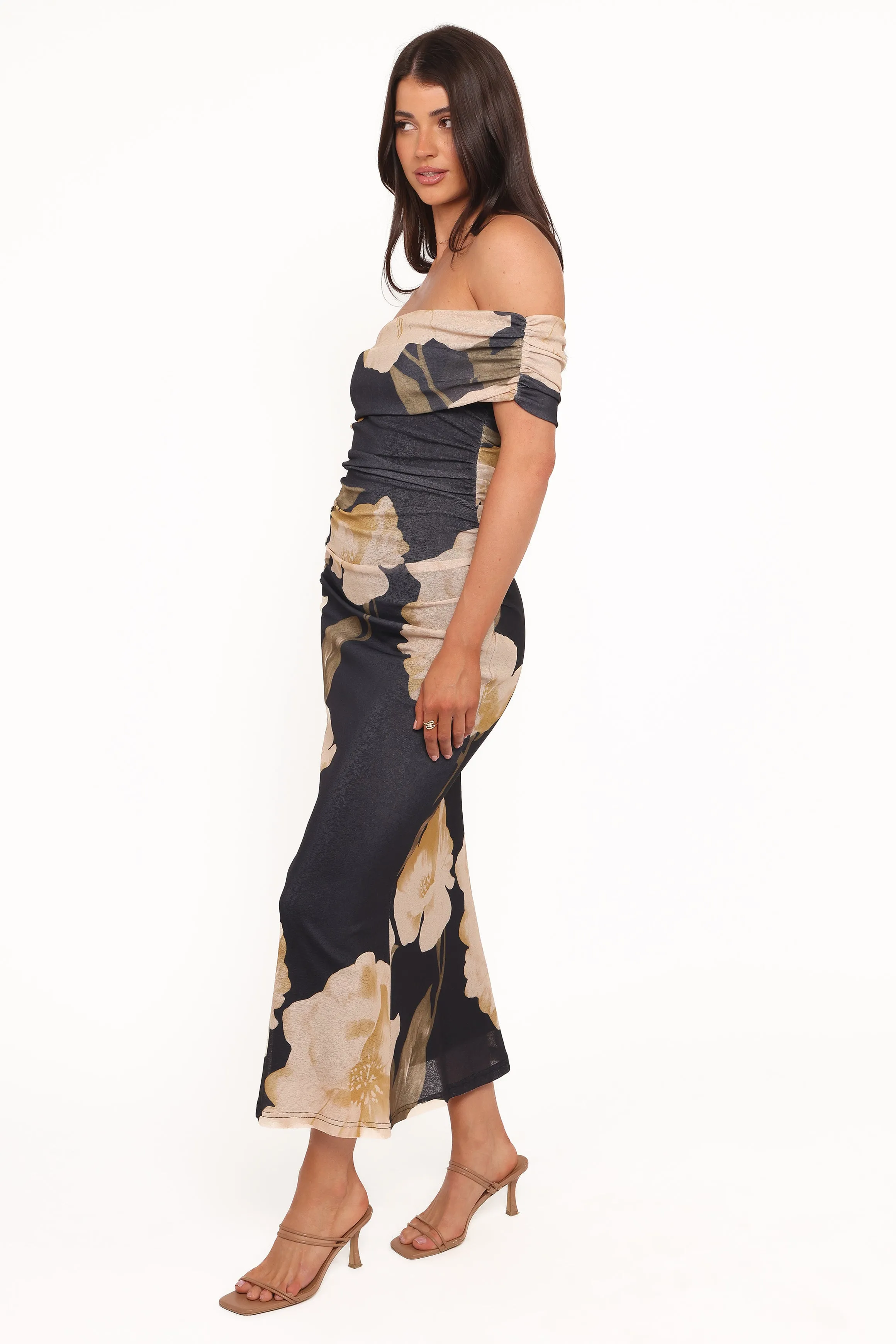 Koda Off Shoulder Midi Dress - Black Floral sold by Petal & Pup product image thumbnail 3