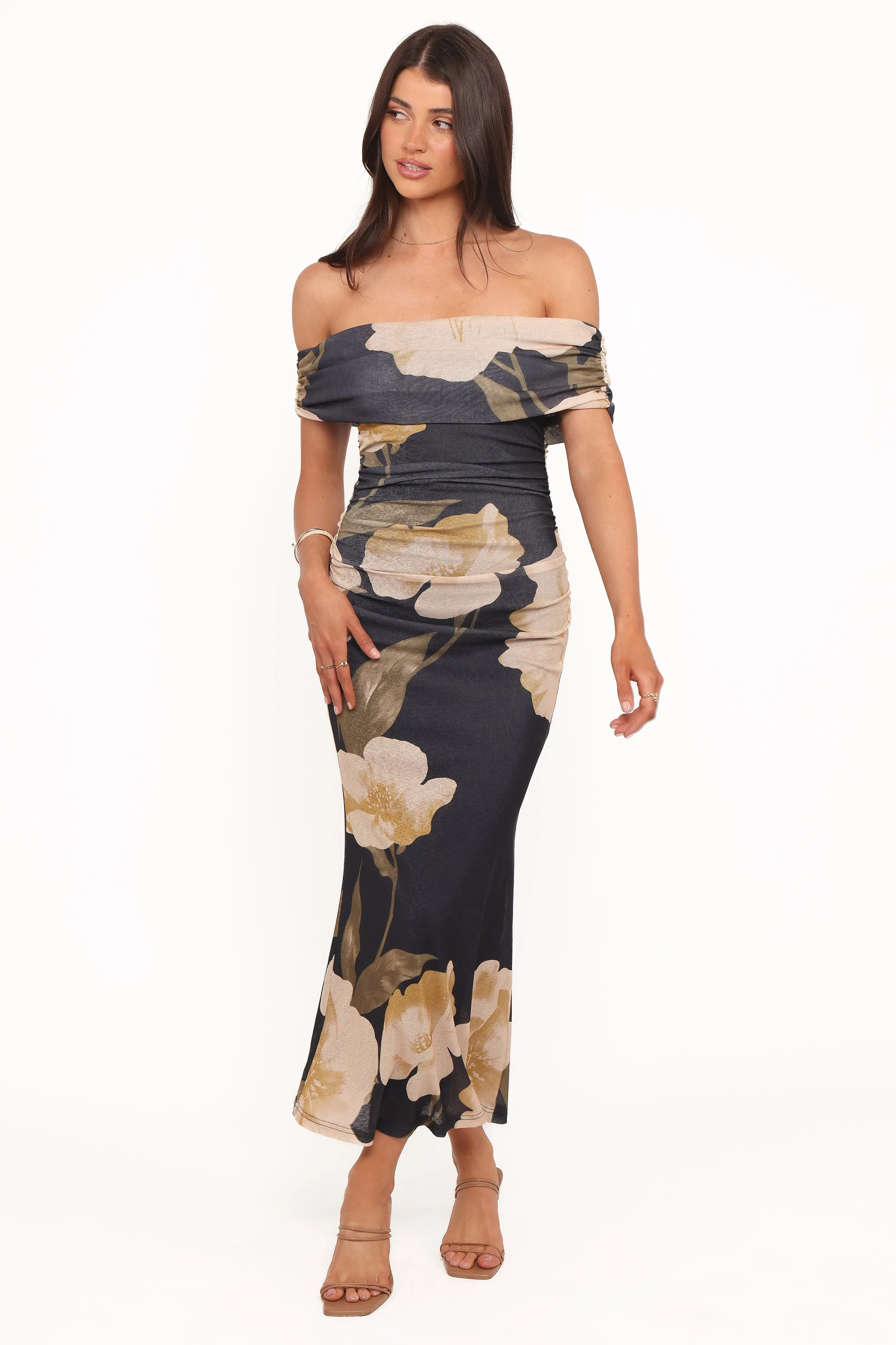 Koda Off Shoulder Midi Dress - Black Floral sold by Petal & Pup product image thumbnail 5