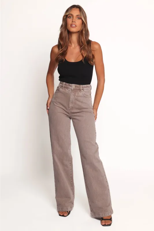 Abrand 94 High Wide Jeans - Mushroom sold by Petal & Pup