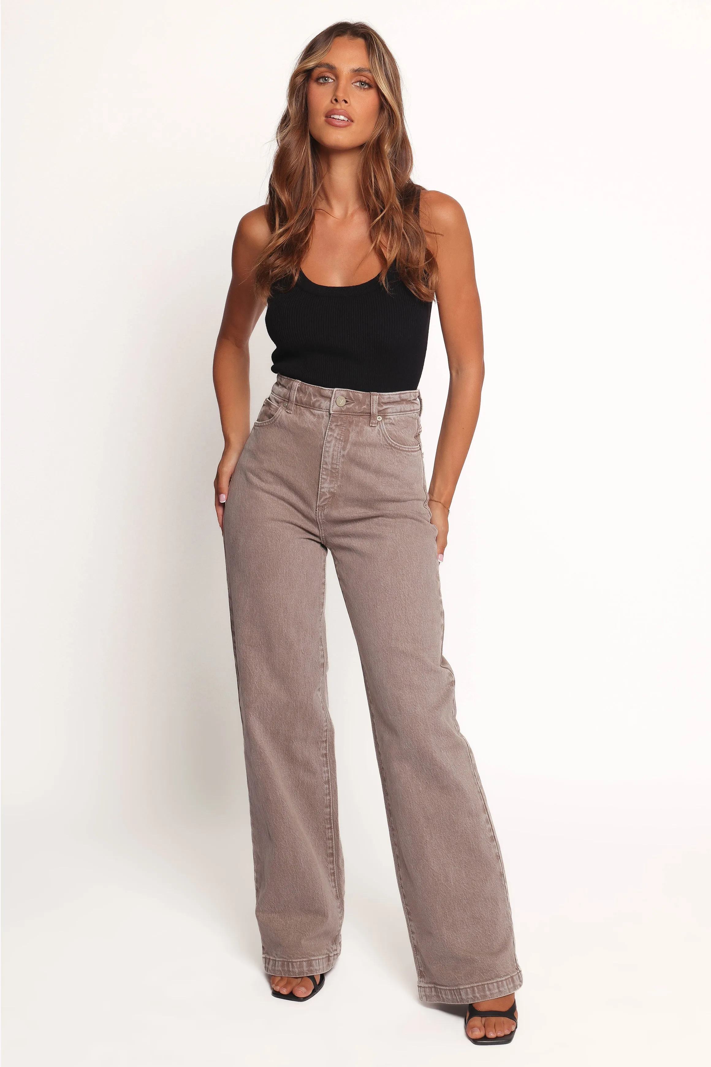 Abrand 94 High Wide Jeans - Mushroom sold by Petal & Pup