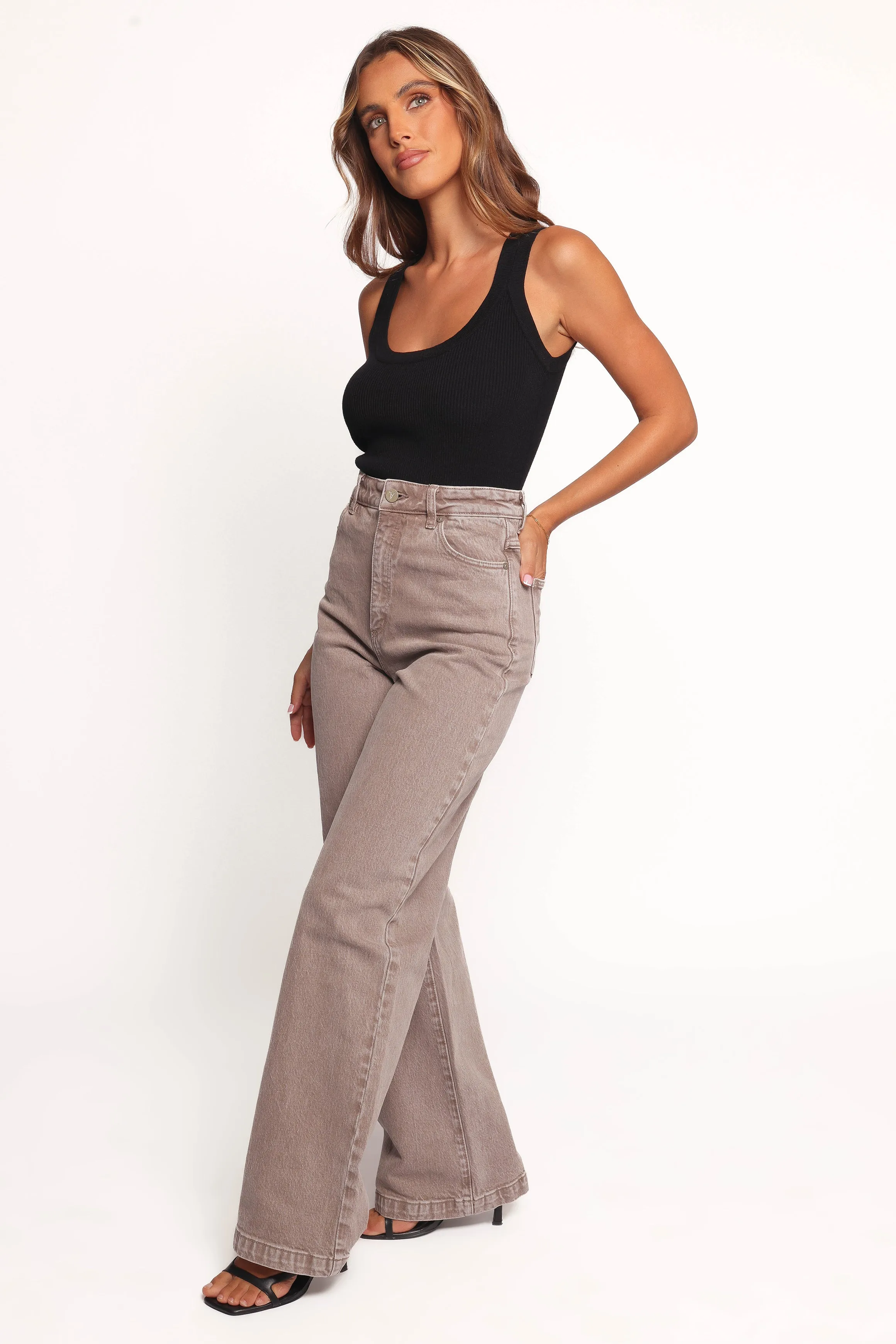 Abrand 94 High Wide Jeans - Mushroom sold by Petal & Pup product image thumbnail 3