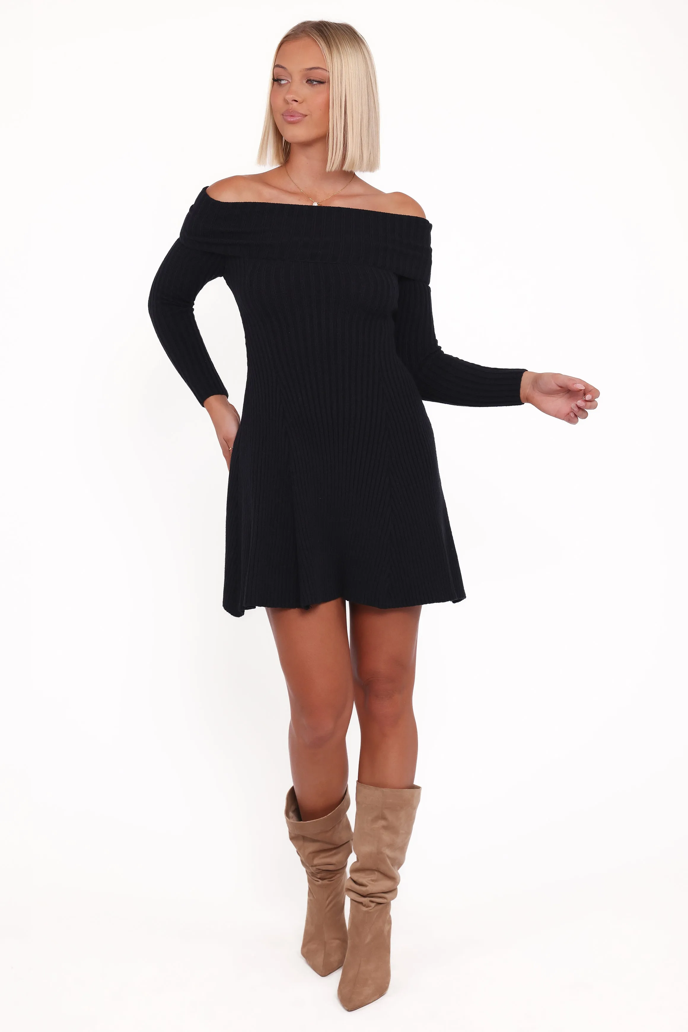 Francisco Long Sleeve Mini Dress - Black sold by Petal & Pup product image thumbnail 5