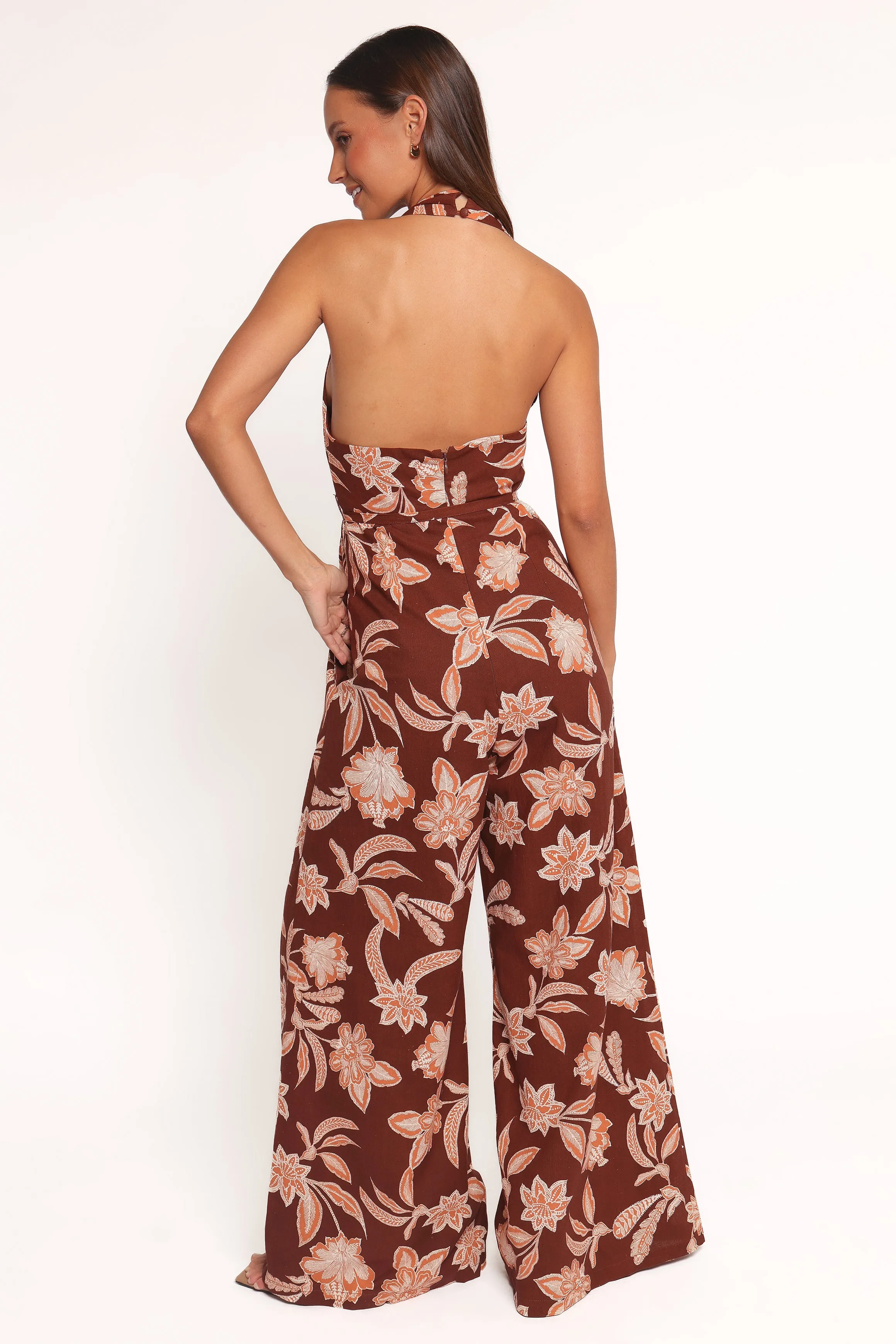 Kehlani Halterneck Jumpsuit - Orange Floral sold by Petal & Pup product image thumbnail 2