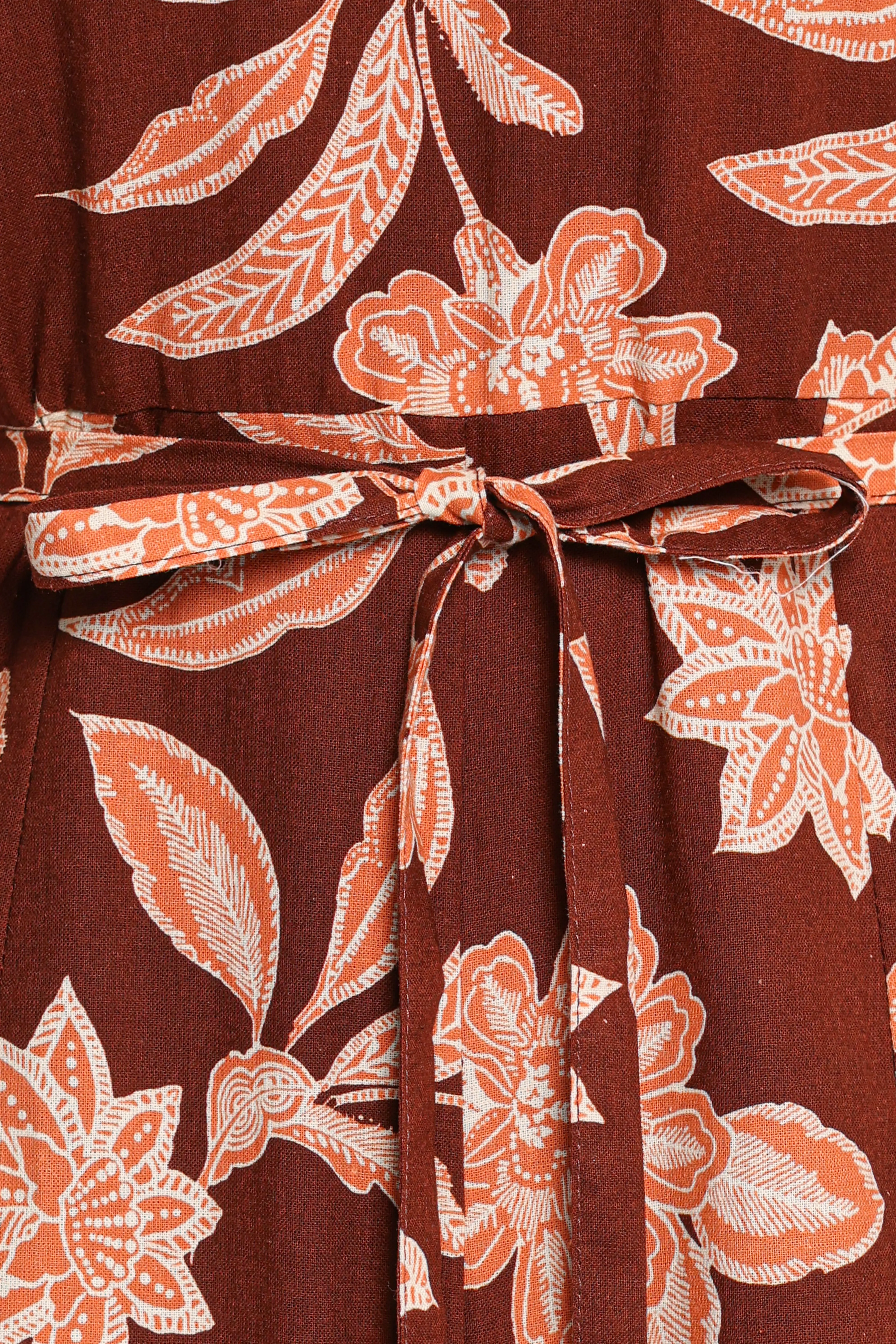 Kehlani Halterneck Jumpsuit - Orange Floral sold by Petal & Pup product image thumbnail 5