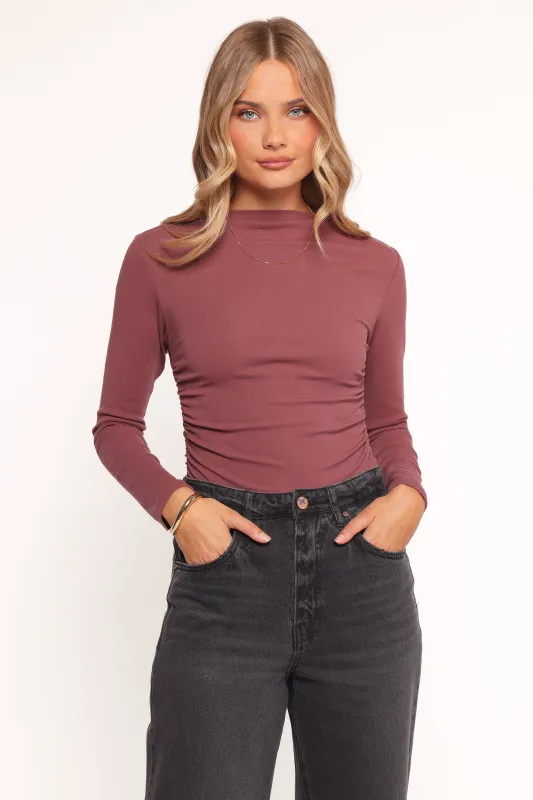 Nissa Long Sleeve Top - Chocolate Cherry sold by Petal & Pup