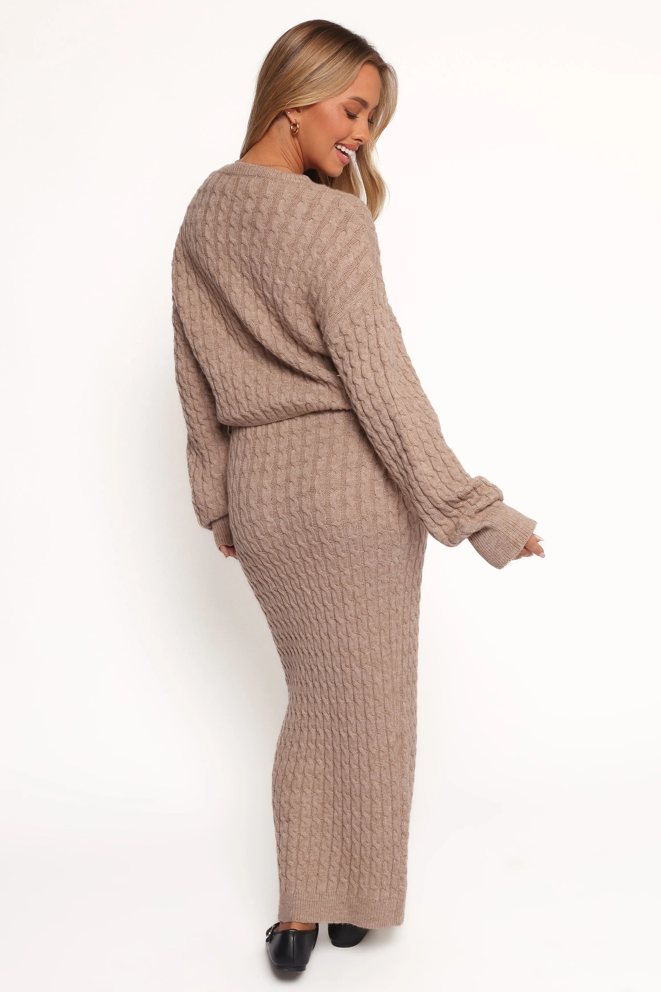 Reid Cable Knit Skirt Set - Taupe sold by Petal & Pup product image thumbnail 4