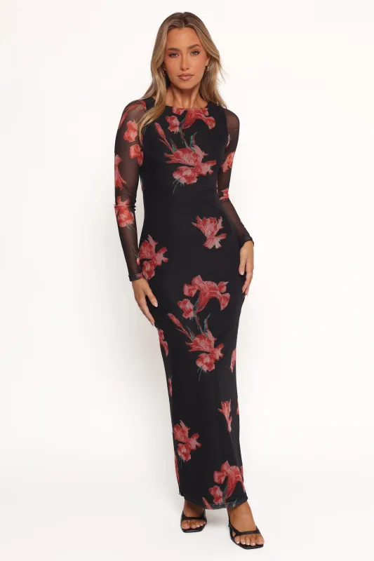 Hilda Maxi Dress - Black Floral sold by Petal & Pup