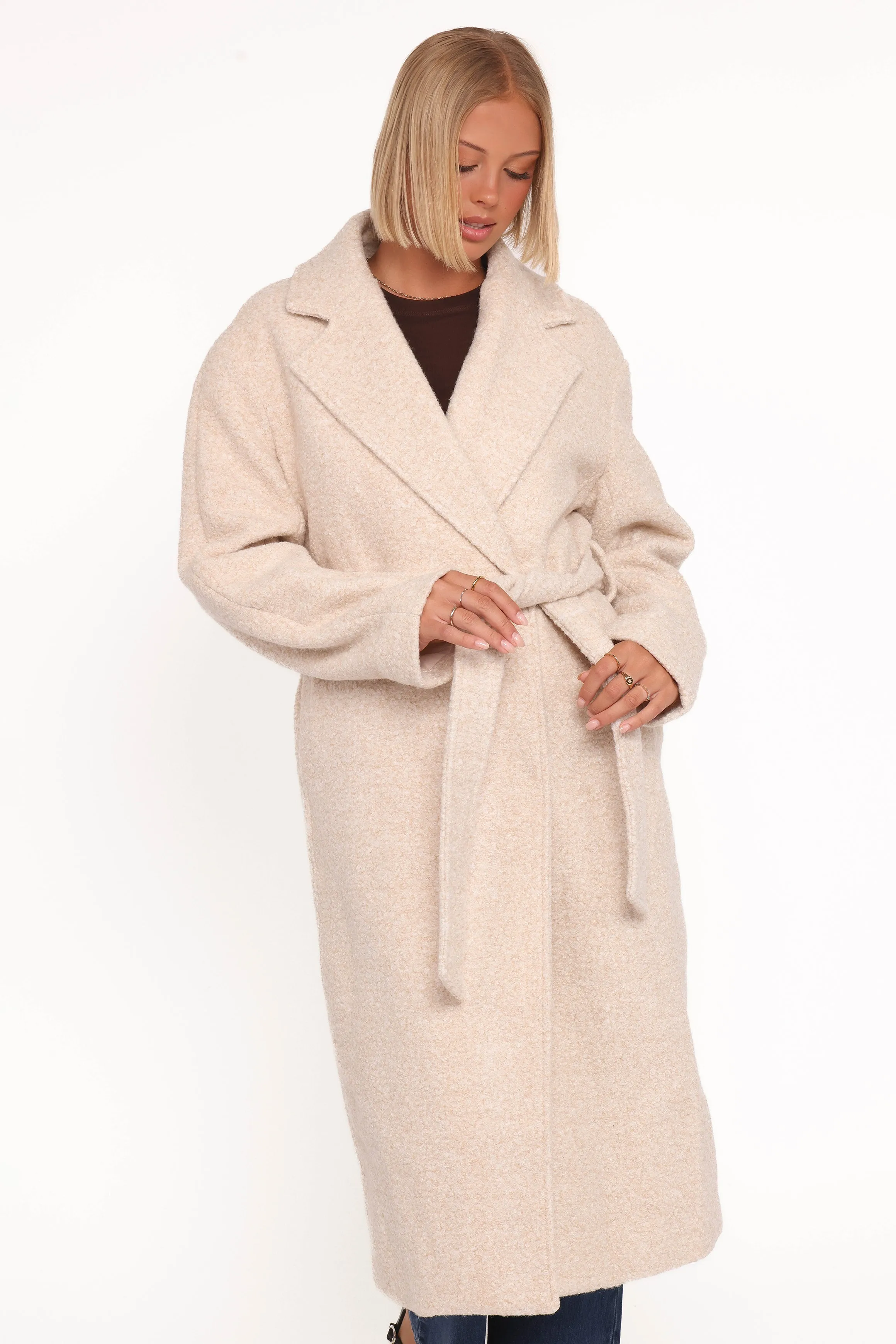 Goodie Shearling Coat - Cream sold by Petal & Pup