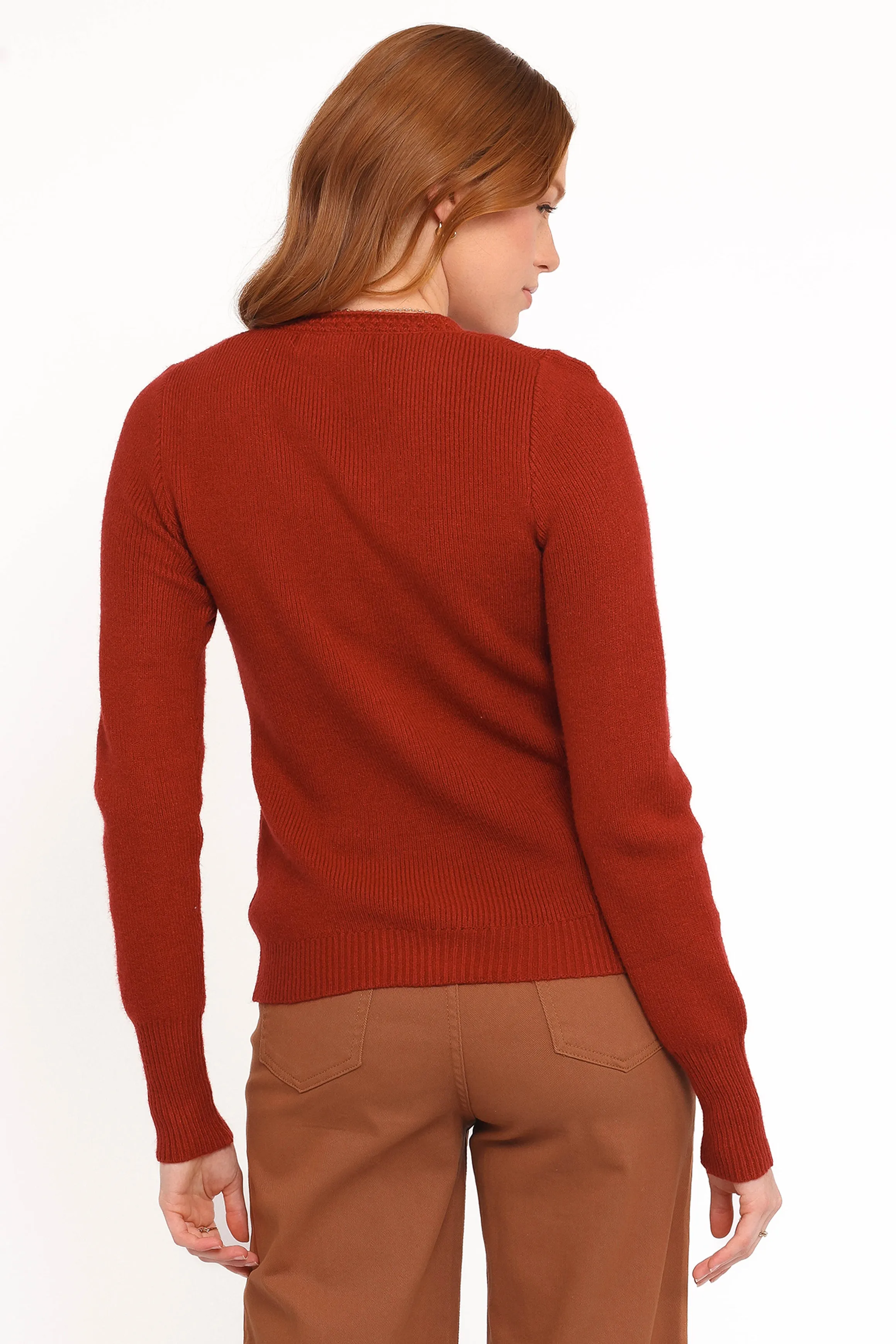 Quay Button Front Cardigan - Red sold by Petal & Pup product image thumbnail 4