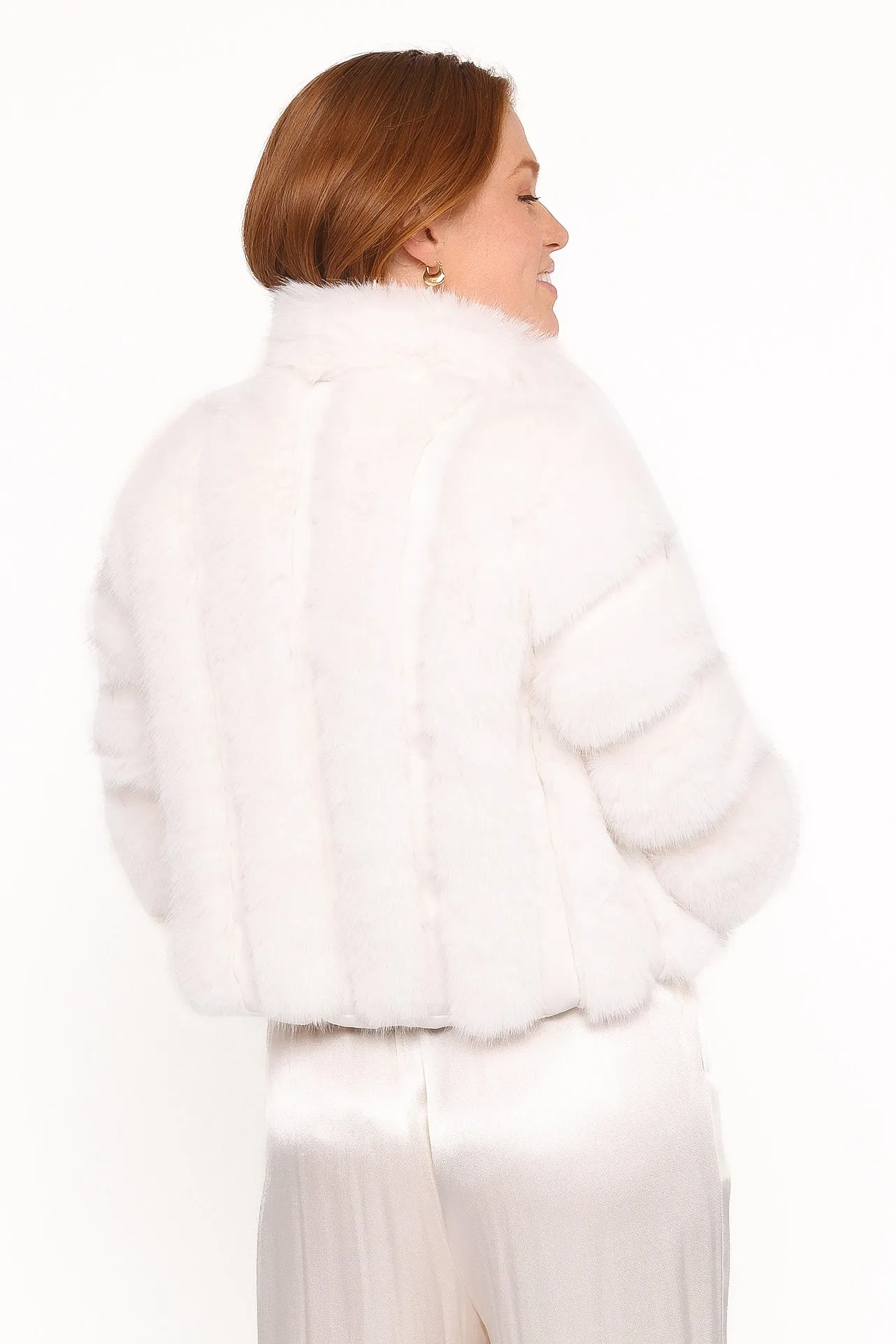 Velma Channel Faux Fur Jacket - Cream sold by Petal & Pup product image thumbnail 4