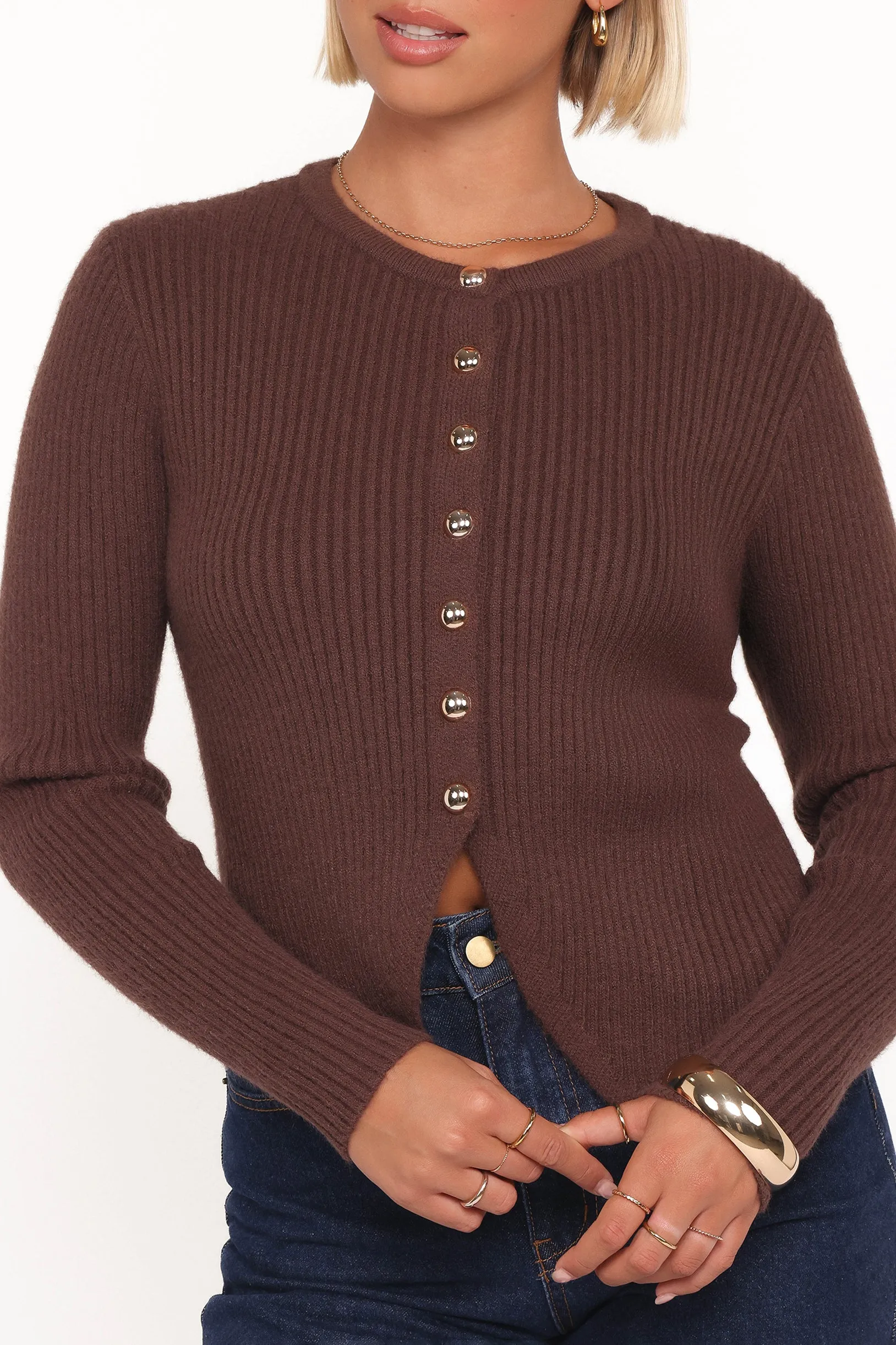 Circe Cardigan Top - Chocolate sold by Petal & Pup product image thumbnail 2