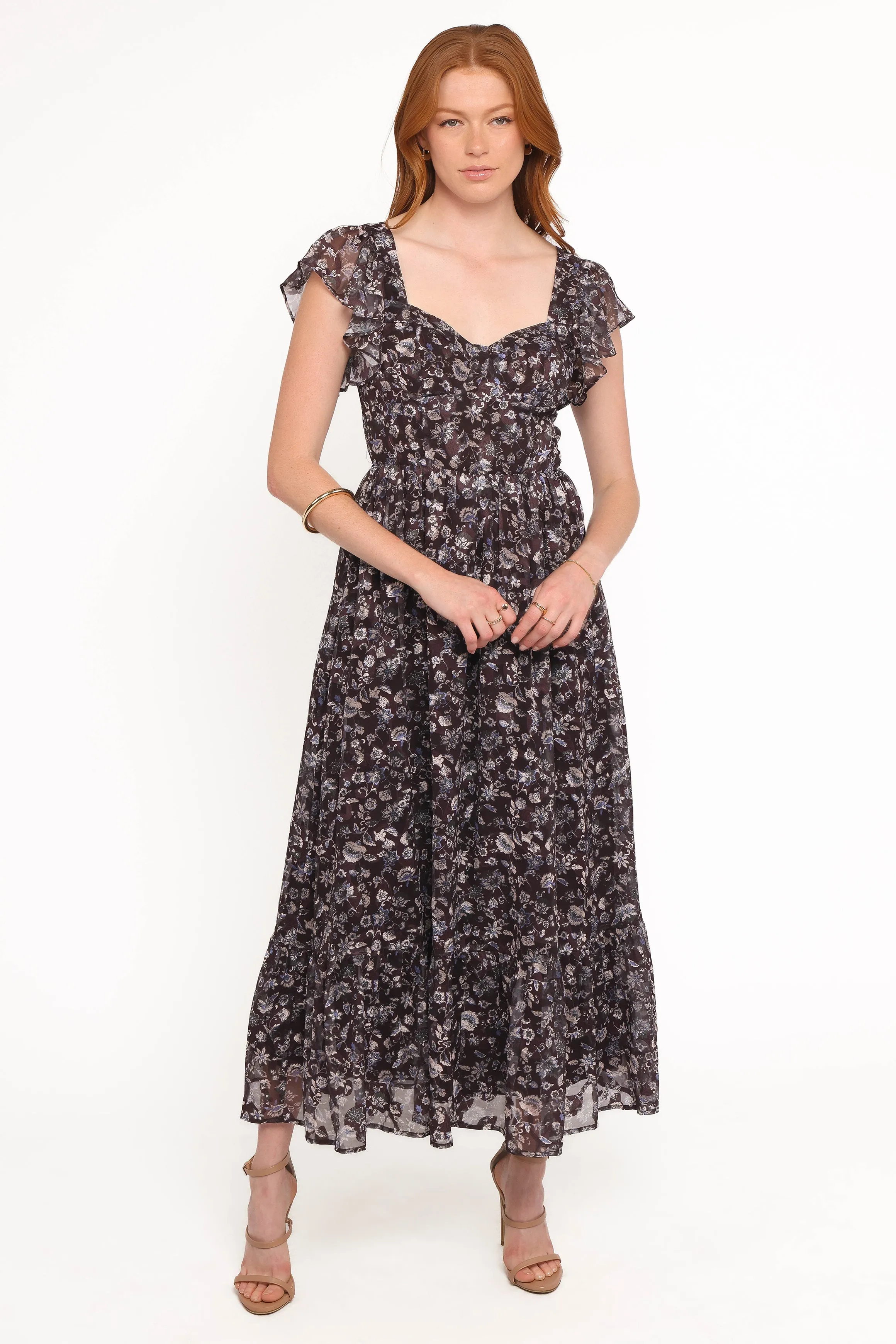 Myles Maxi Dress - Brown/Blue Floral sold by Petal & Pup product image thumbnail 2