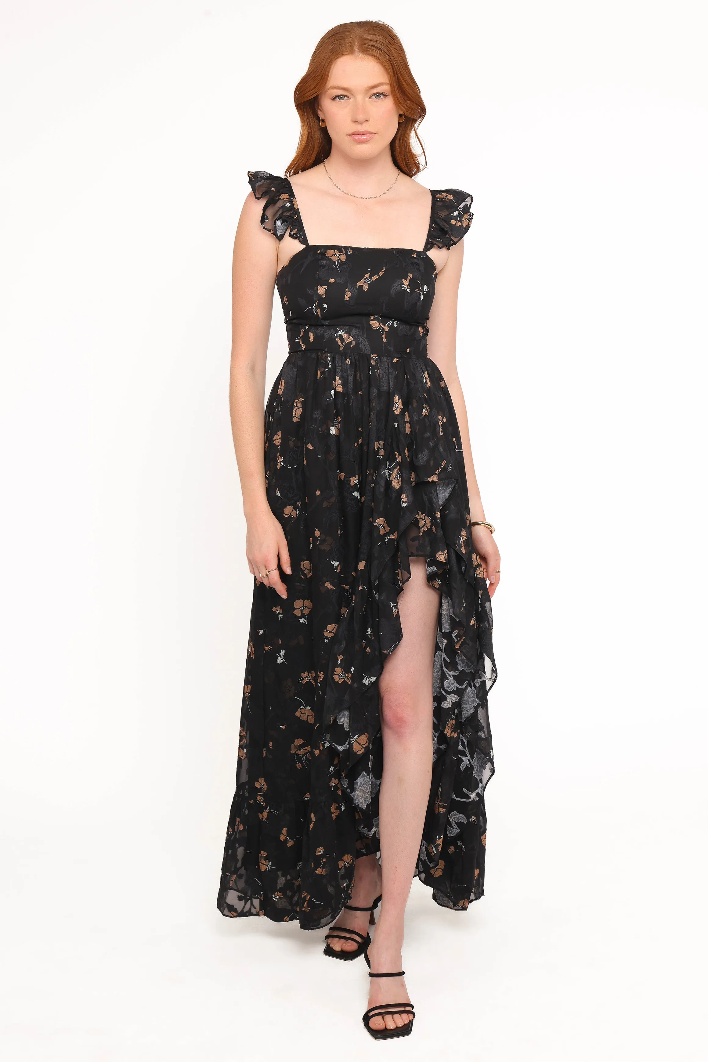 Orielle Maxi Dress - Black/Beige Floral sold by Petal & Pup