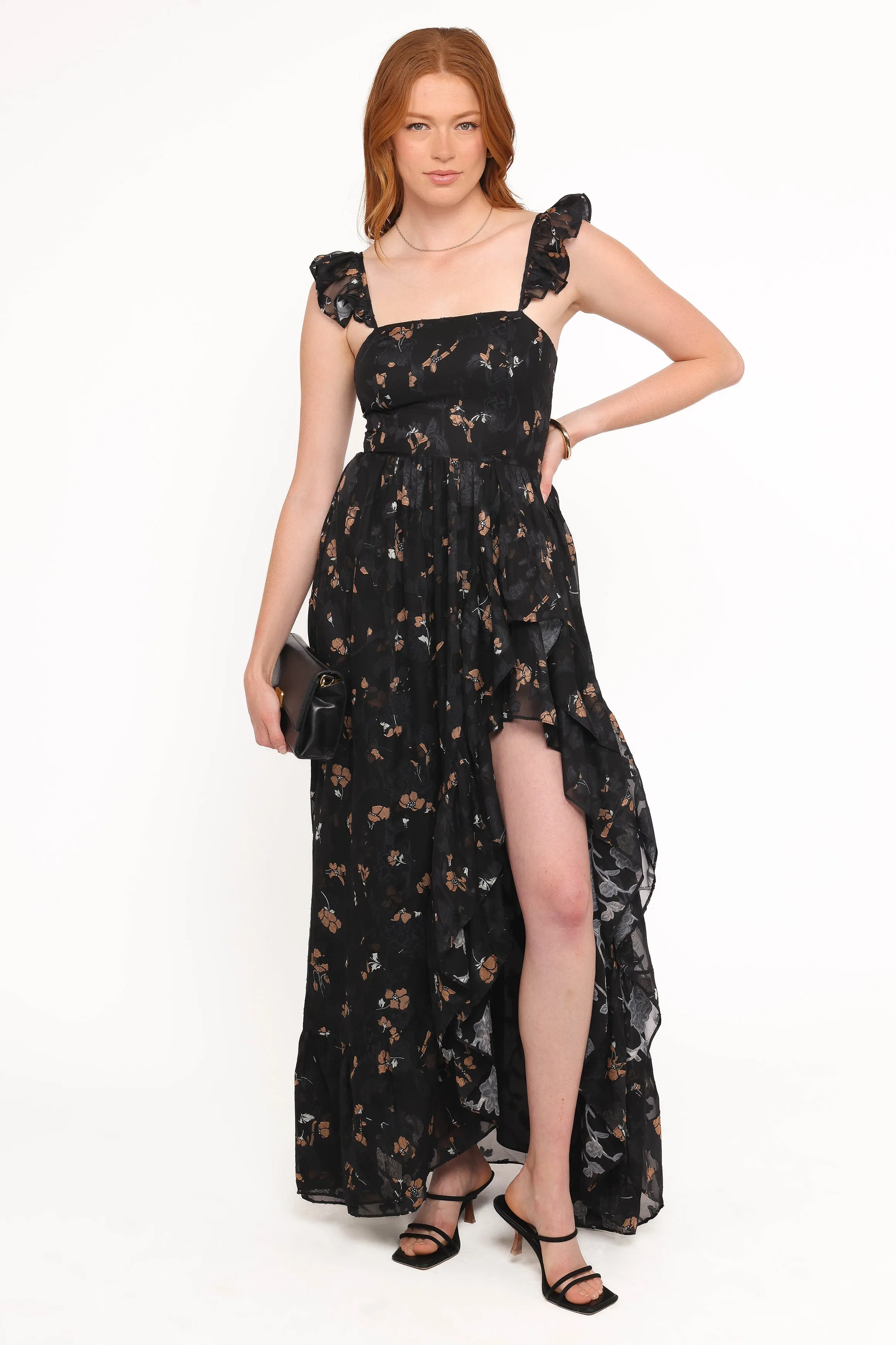 Orielle Maxi Dress - Black/Beige Floral sold by Petal & Pup product image thumbnail 5