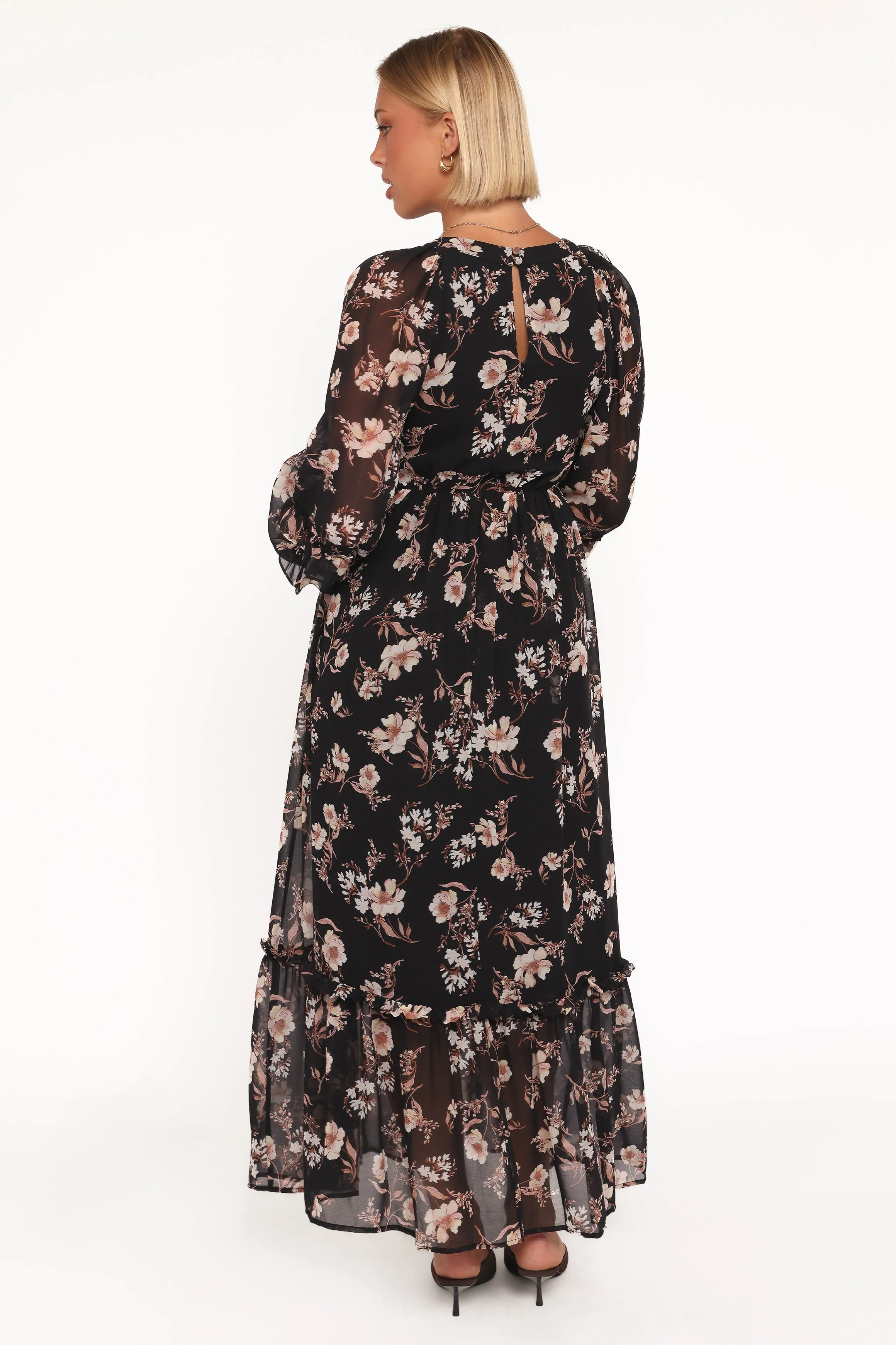 Evian Long Sleeve Maxi Dress - Black Floral sold by Petal & Pup product image thumbnail 4