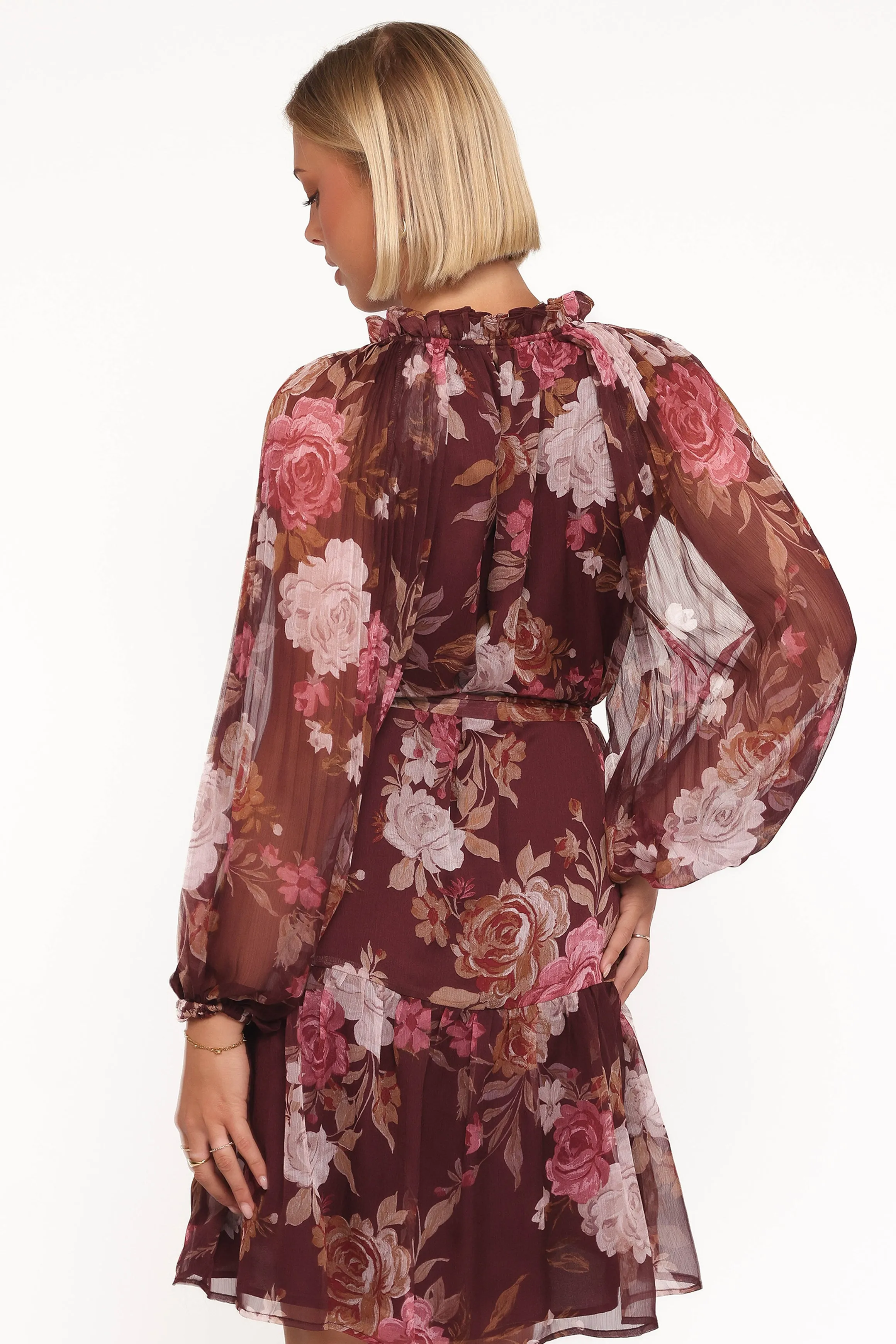Hensely Mini Dress - Burgundy Brandy Bloom sold by Petal & Pup product image thumbnail 4