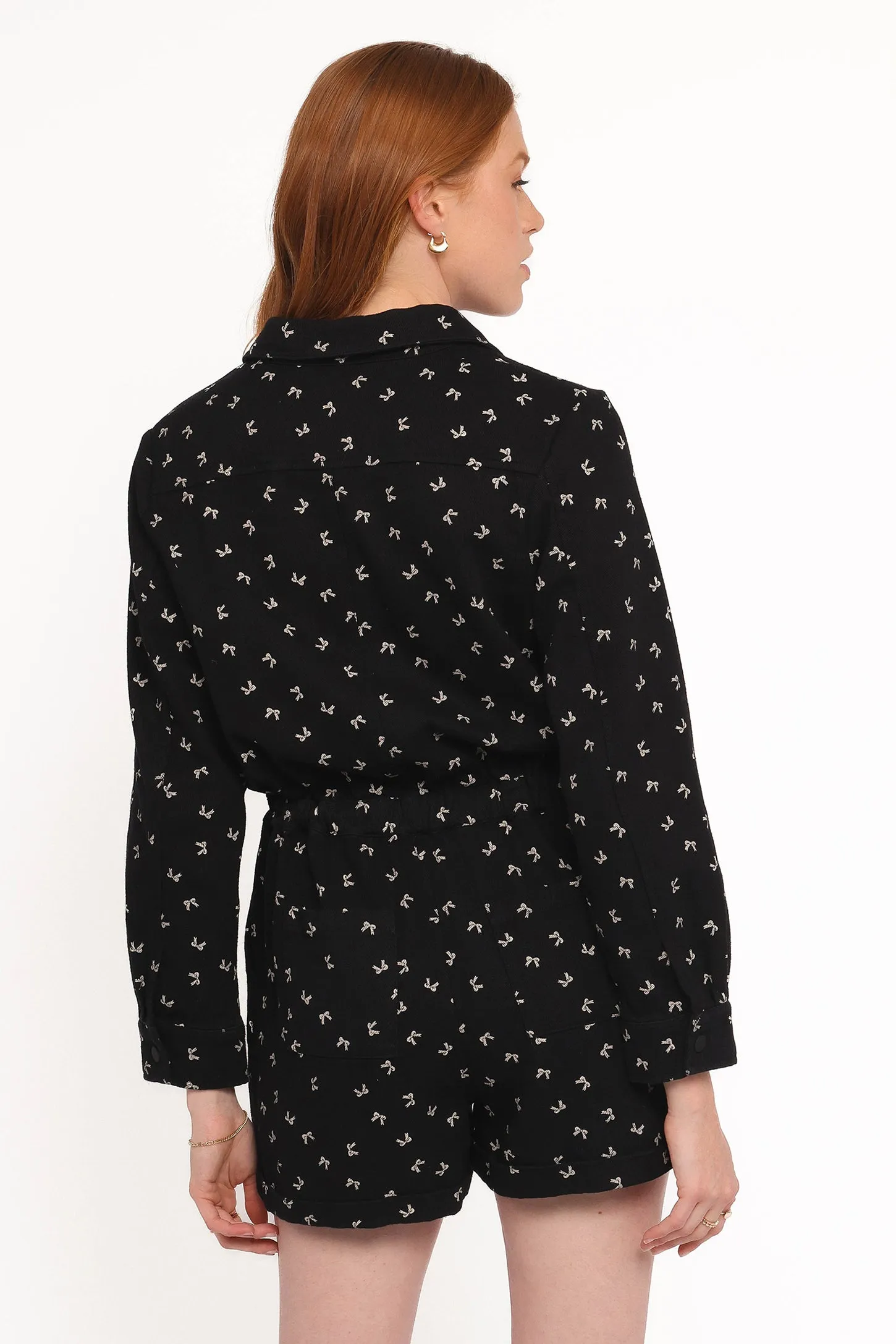 Niqui Long Sleeve Romper - Black Cream sold by Petal & Pup product image thumbnail 4