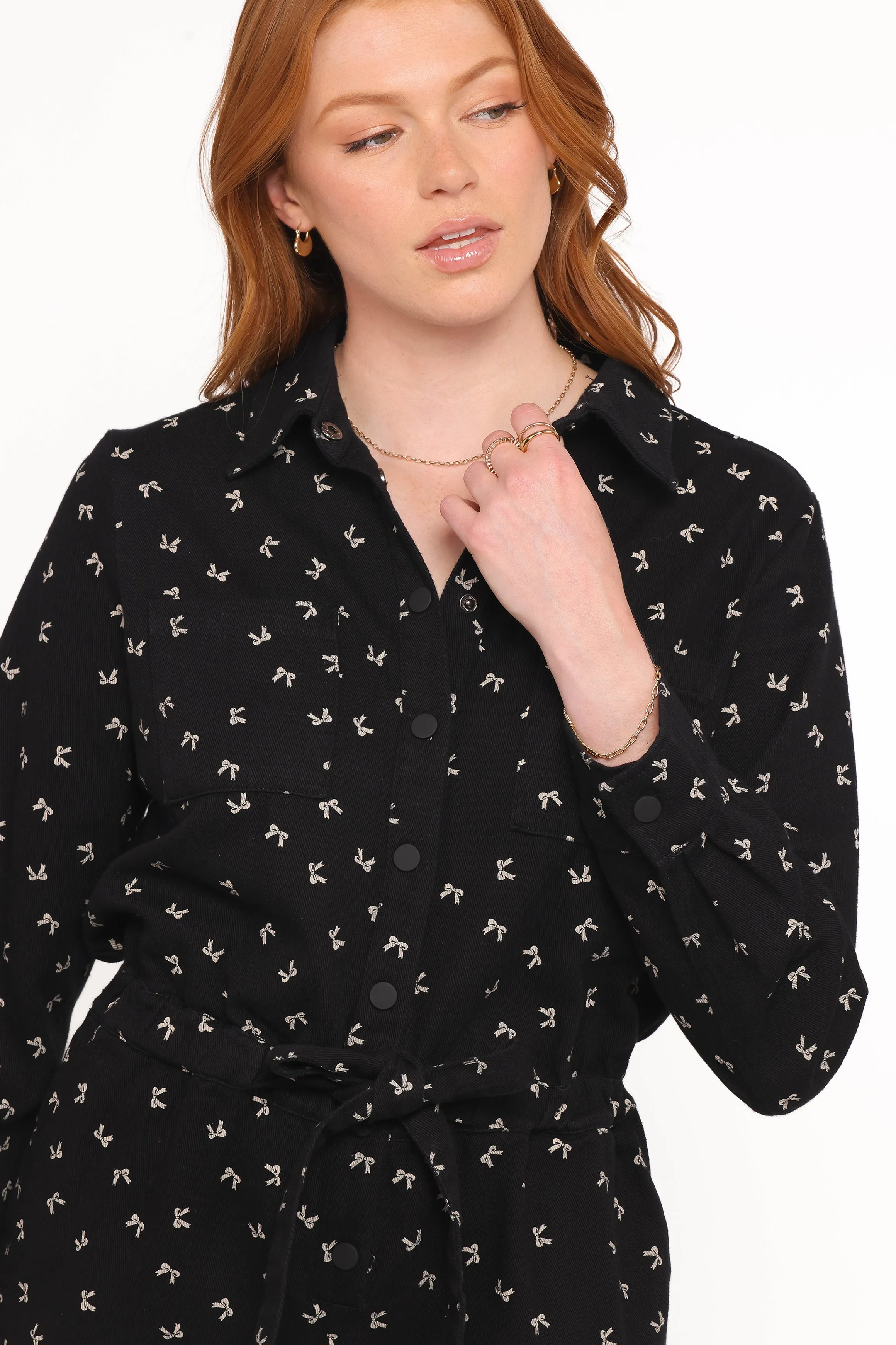 Niqui Long Sleeve Romper - Black Cream sold by Petal & Pup product image thumbnail 2