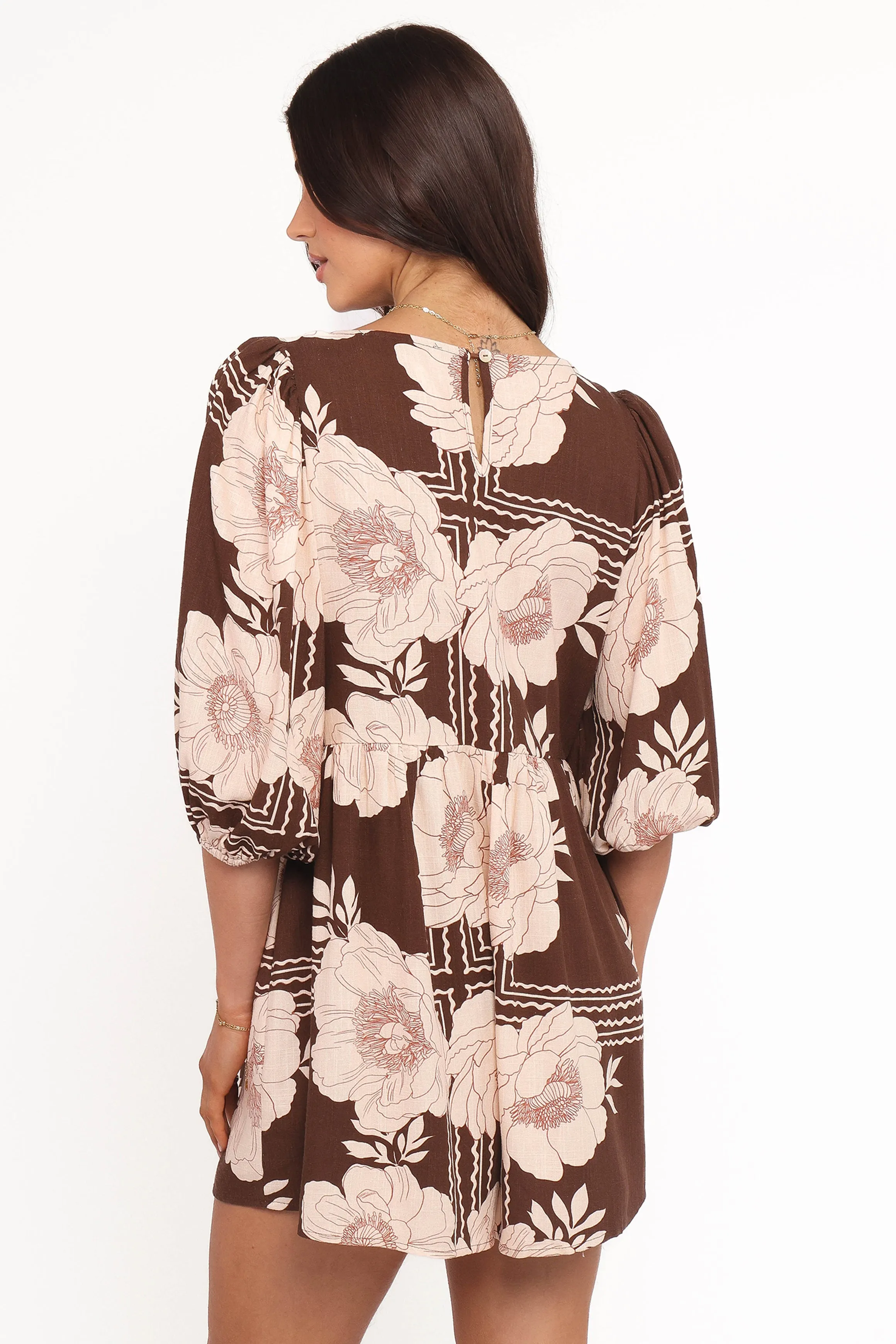 Henley Romper - Brown Floral sold by Petal & Pup product image thumbnail 5