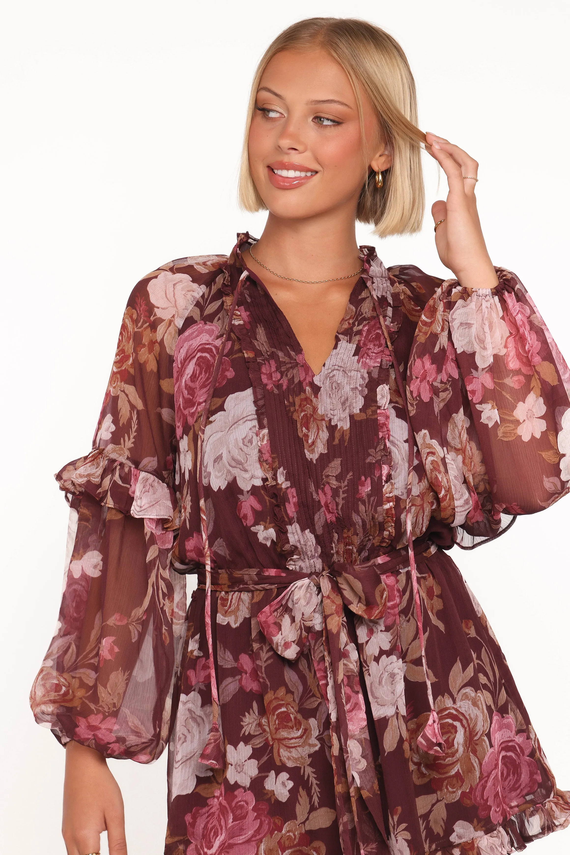 Delaney Long Sleeve Romper - Brandy Bloom sold by Petal & Pup product image thumbnail 2