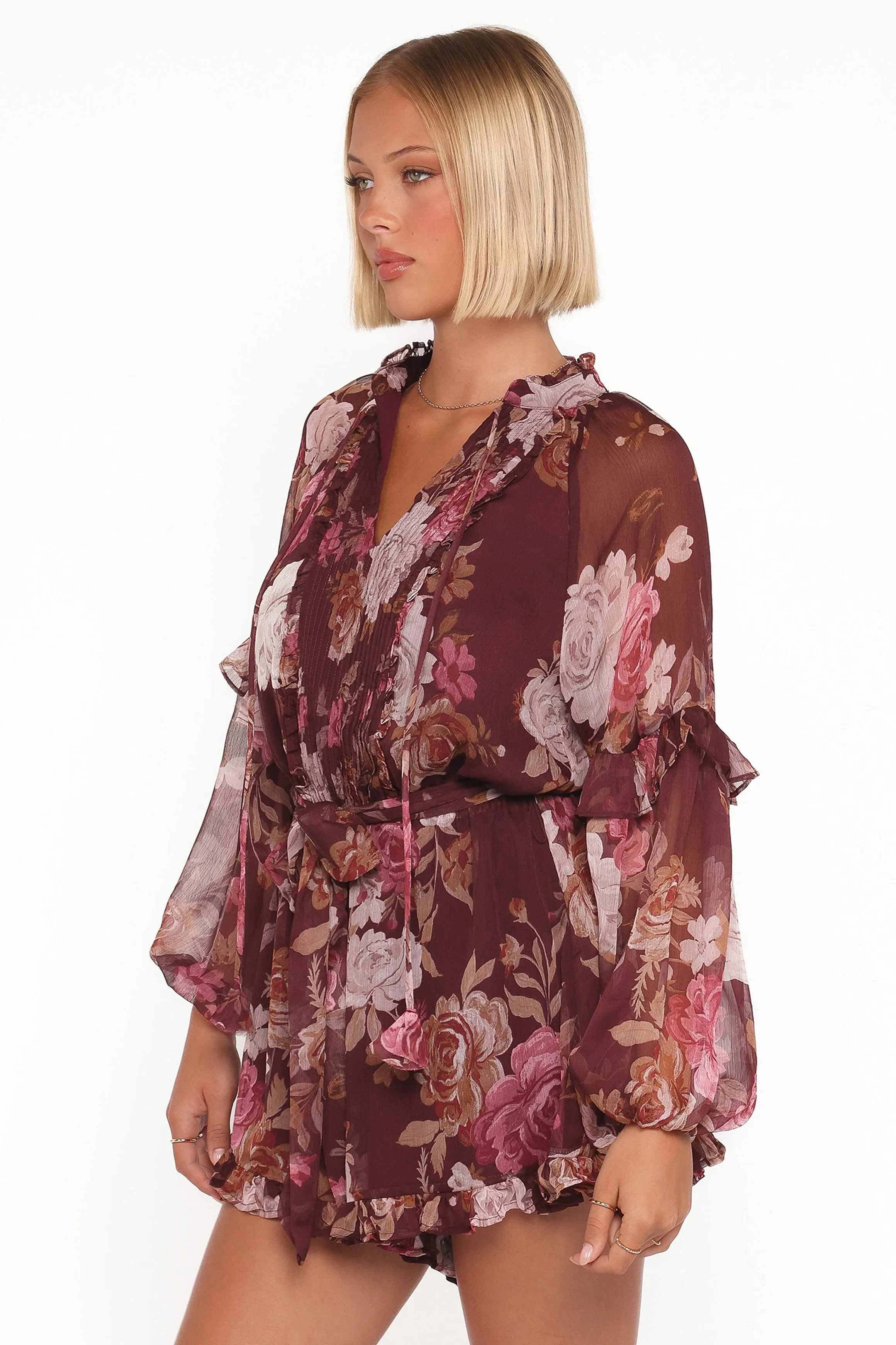 Delaney Long Sleeve Romper - Brandy Bloom sold by Petal & Pup product image thumbnail 3