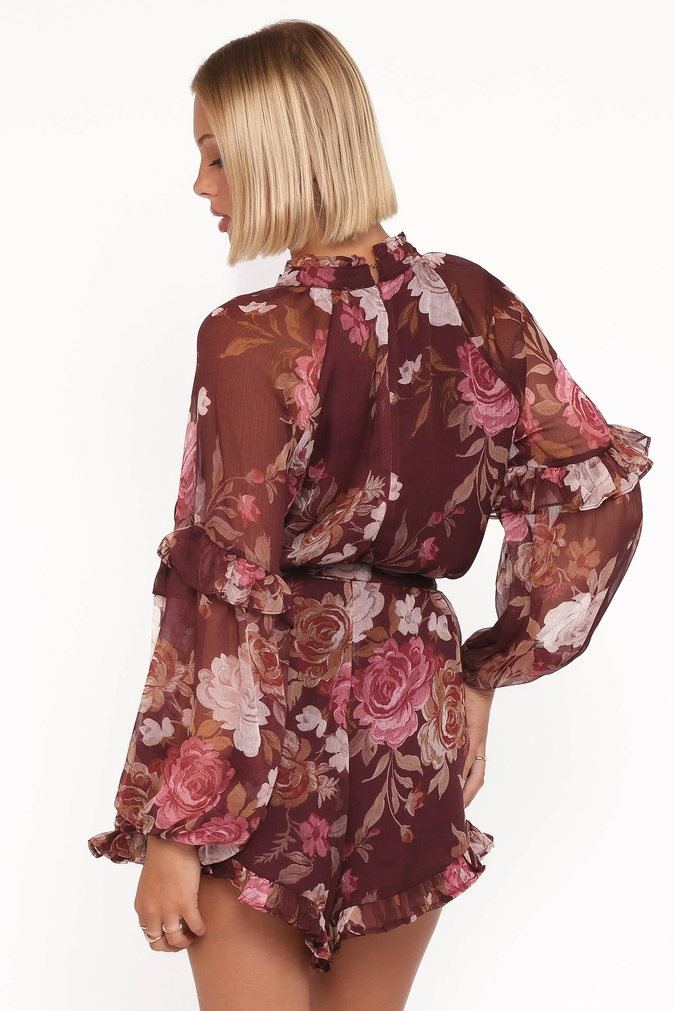 Delaney Long Sleeve Romper - Brandy Bloom sold by Petal & Pup product image thumbnail 4