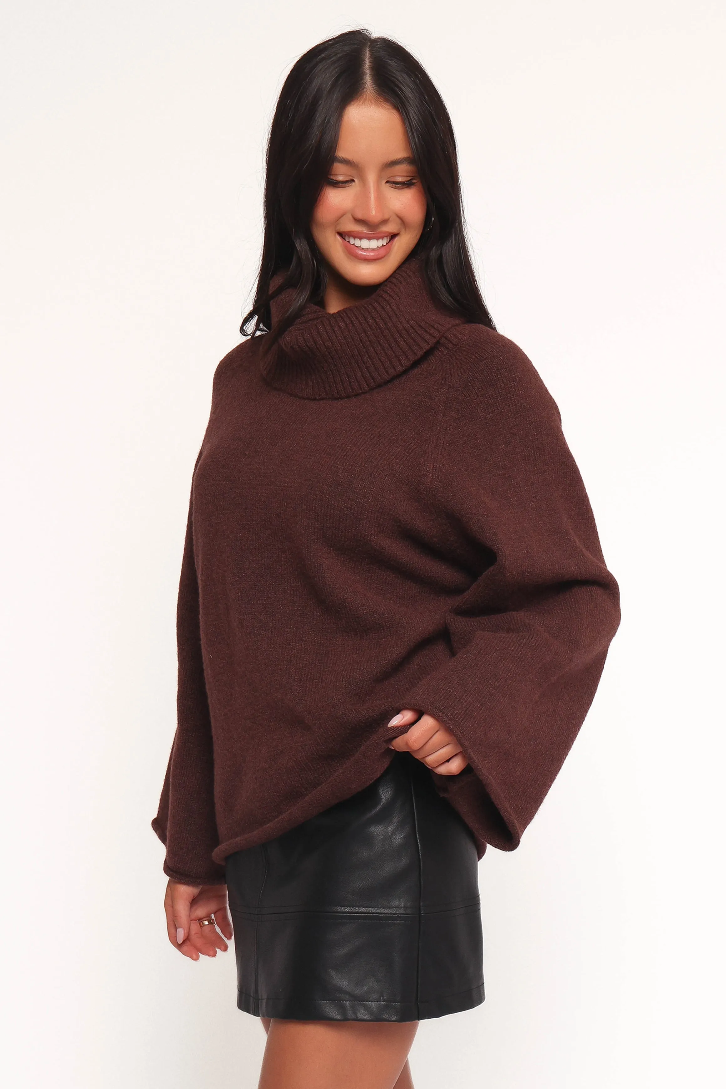 Bindy Cowlneck Knit Sweater - Brown sold by Petal & Pup product image thumbnail 5