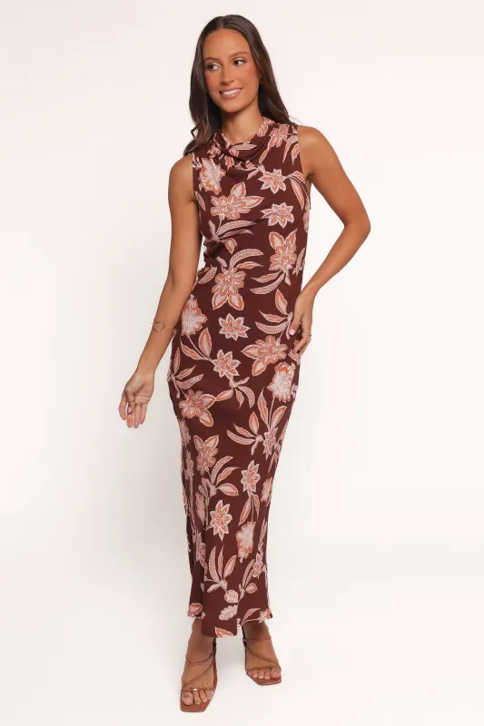 Wheeler Midi Dress - Orange Floral sold by Petal & Pup