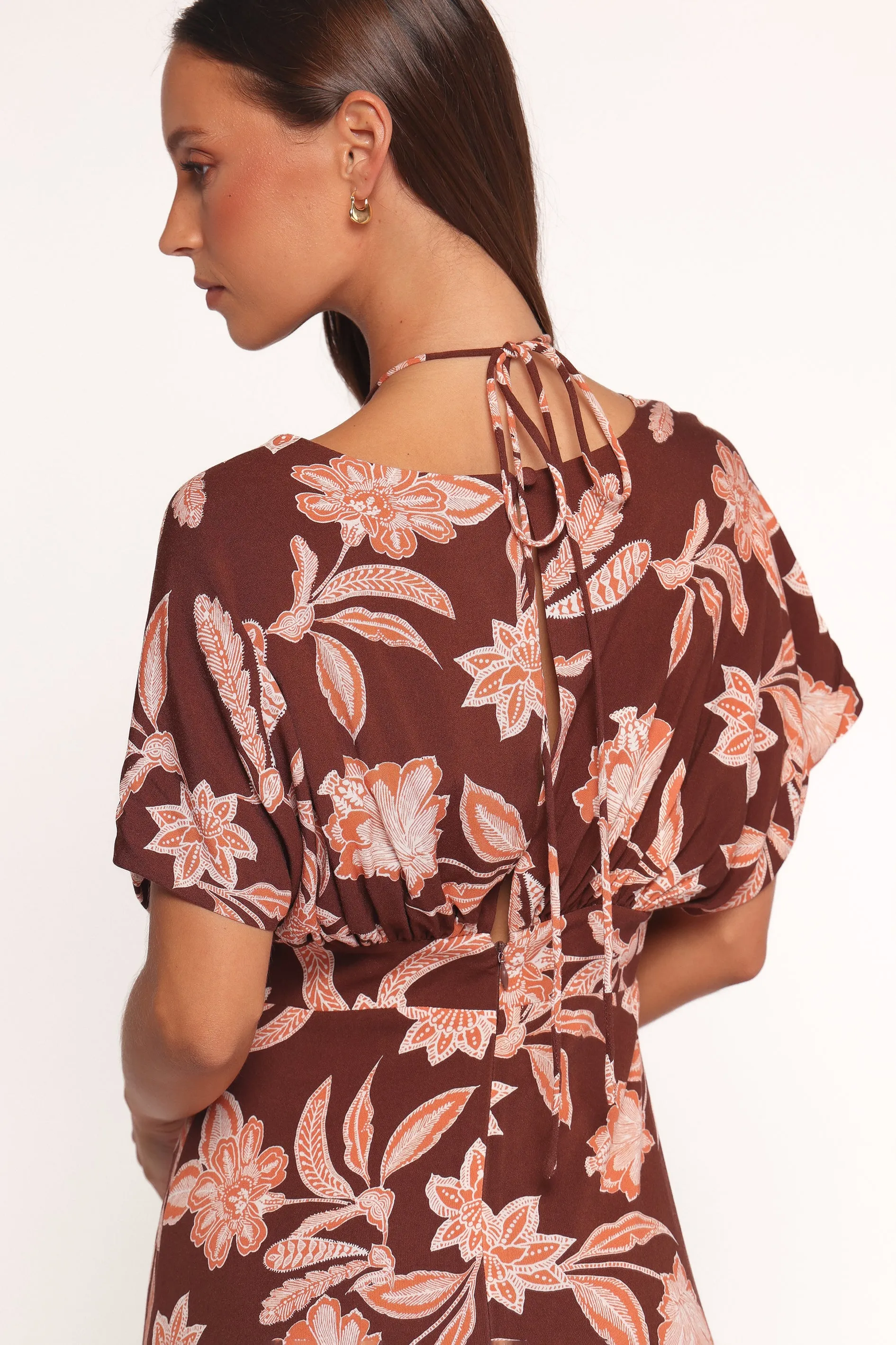 Yolande Midi Dress - Orange Floral sold by Petal & Pup product image thumbnail 4