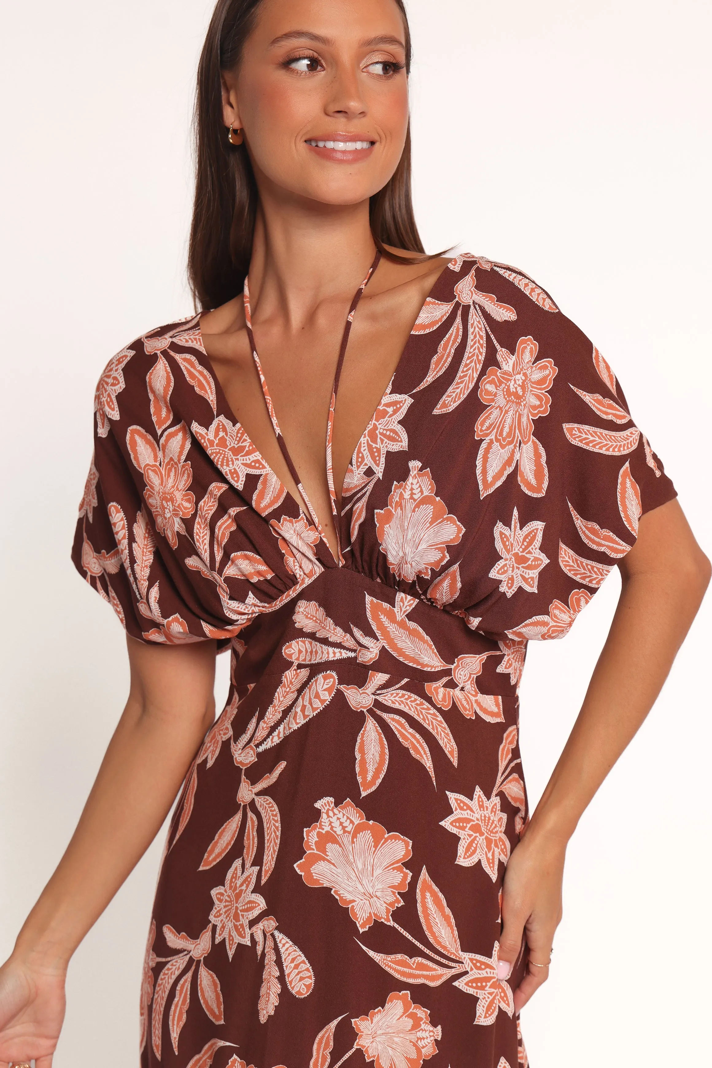 Yolande Midi Dress - Orange Floral sold by Petal & Pup product image thumbnail 5