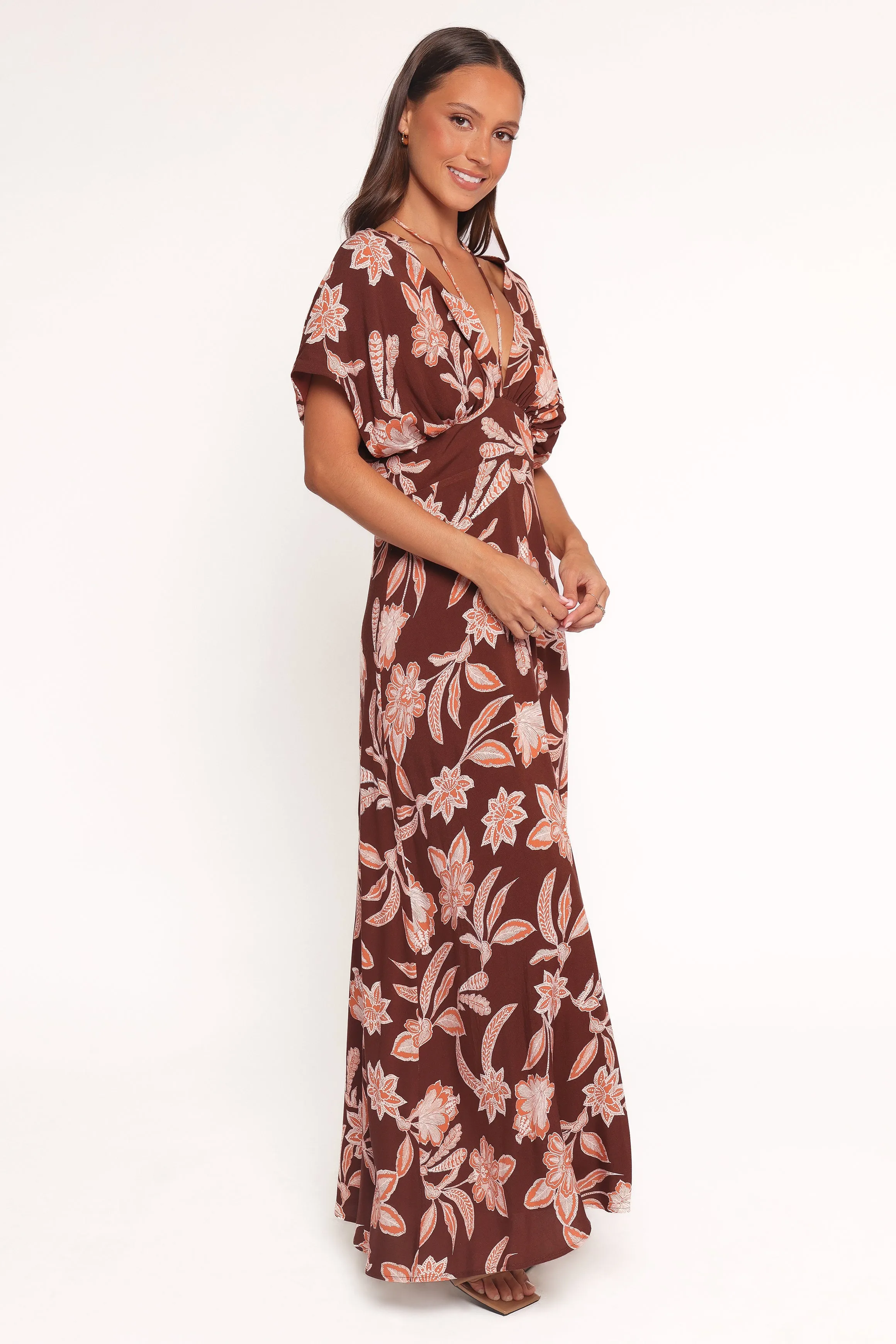 Yolande Midi Dress - Orange Floral sold by Petal & Pup product image thumbnail 2