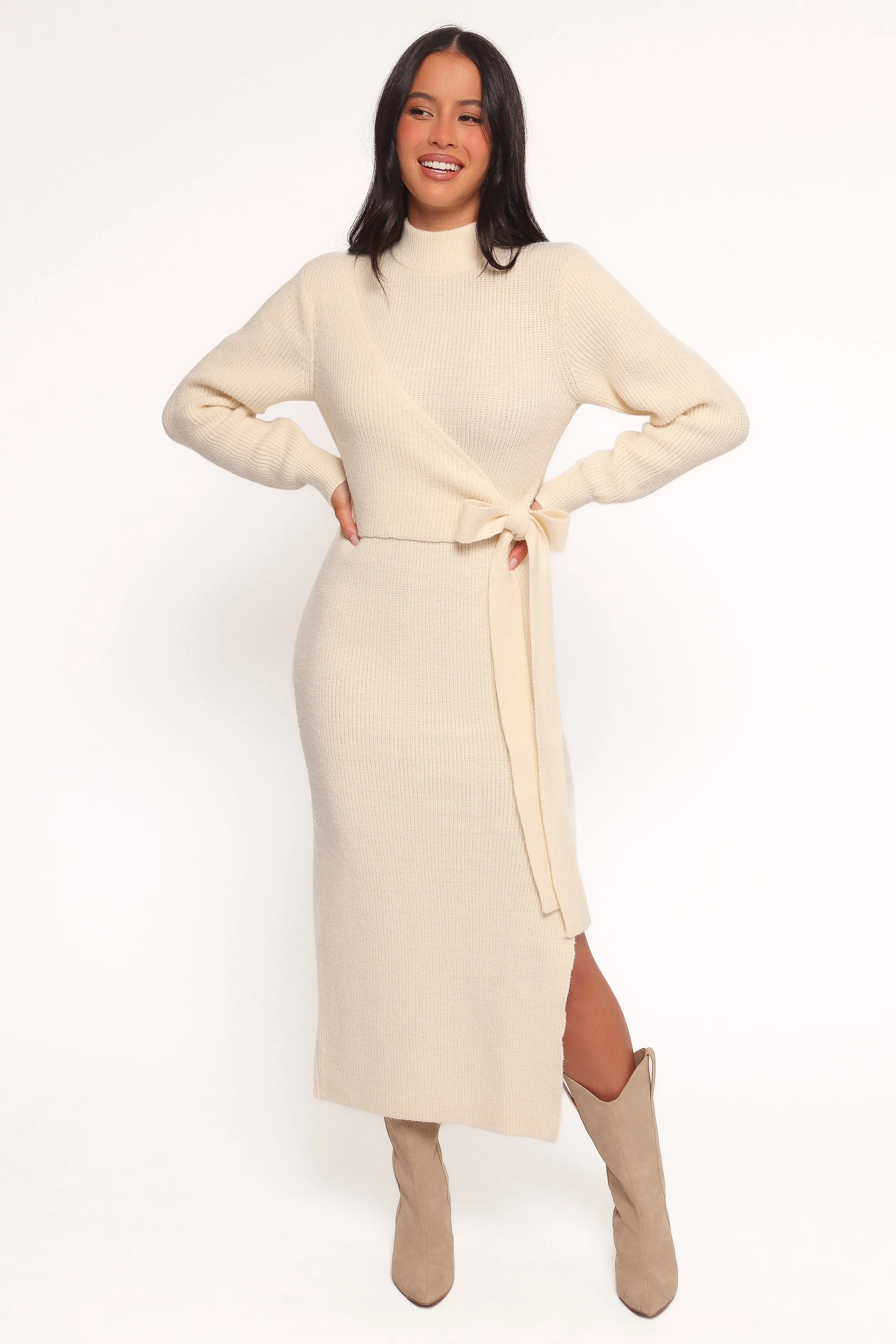 Aerin Knit Dress - Cream sold by Petal & Pup product image thumbnail 3