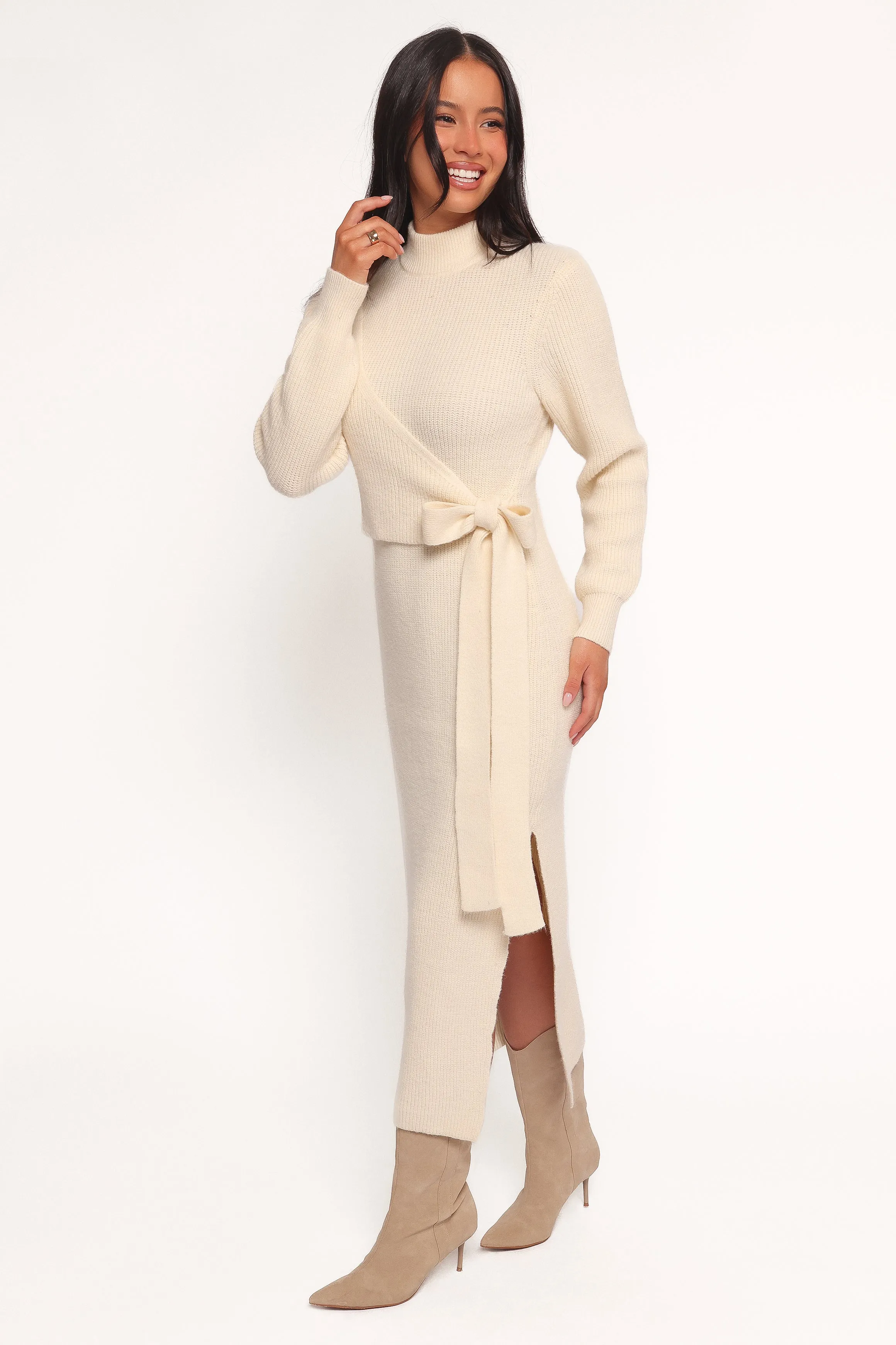 Aerin Knit Dress - Cream sold by Petal & Pup product image thumbnail 5