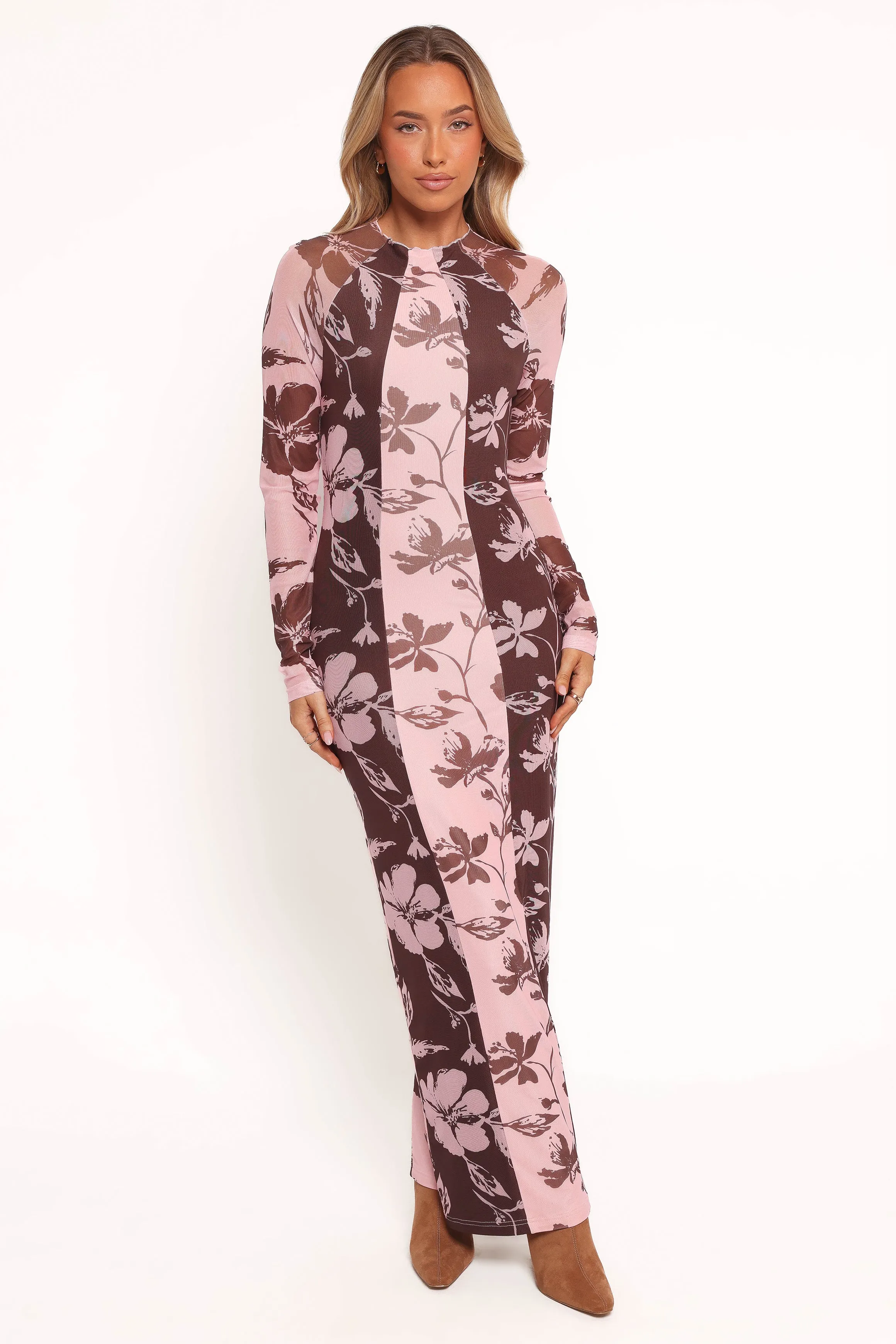 Bellatrix Spliced Maxi Dress - Pink Brown Floral sold by Petal & Pup product image thumbnail 5