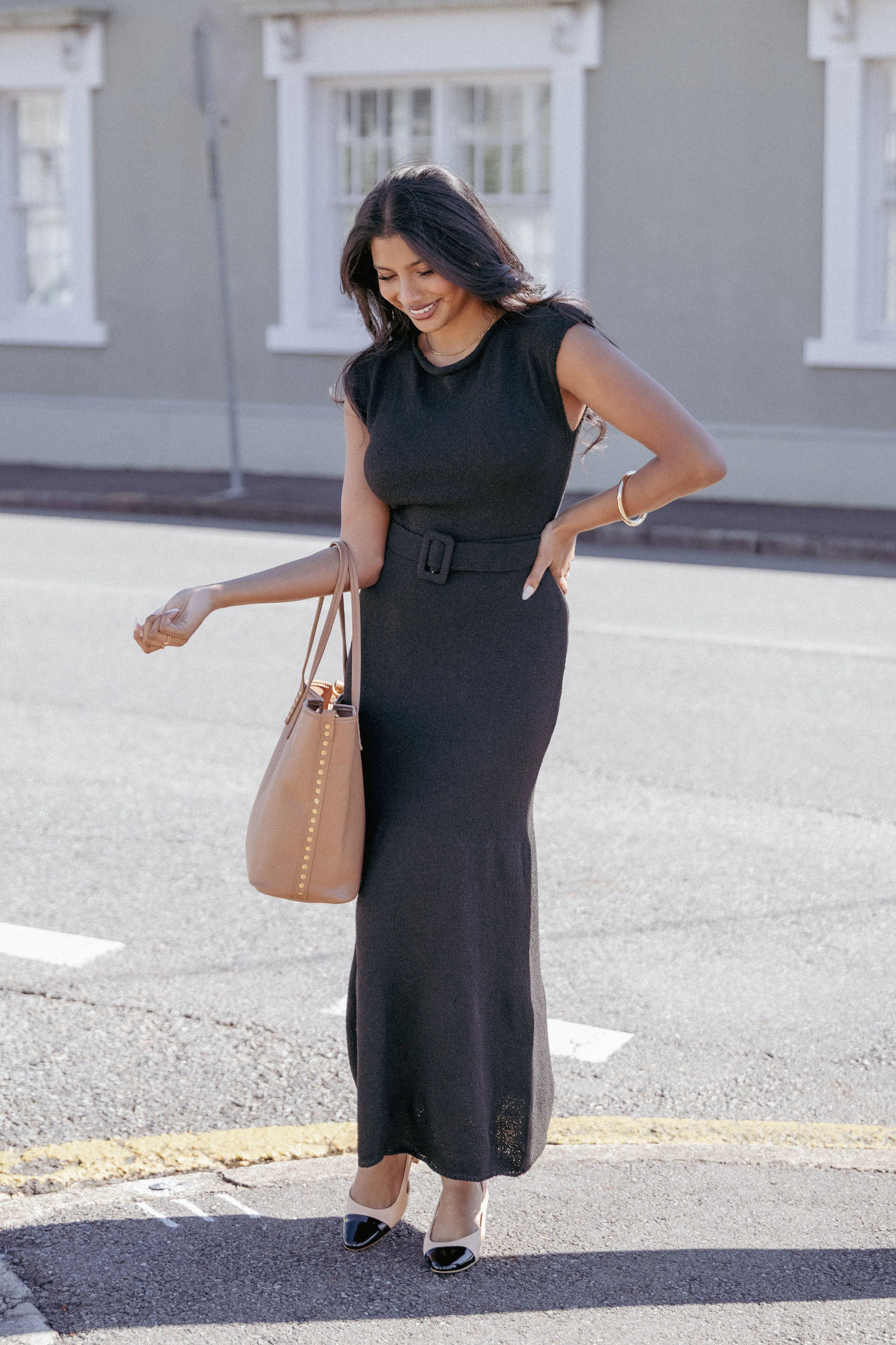 Alberta Midi Dress - Black sold by Petal & Pup