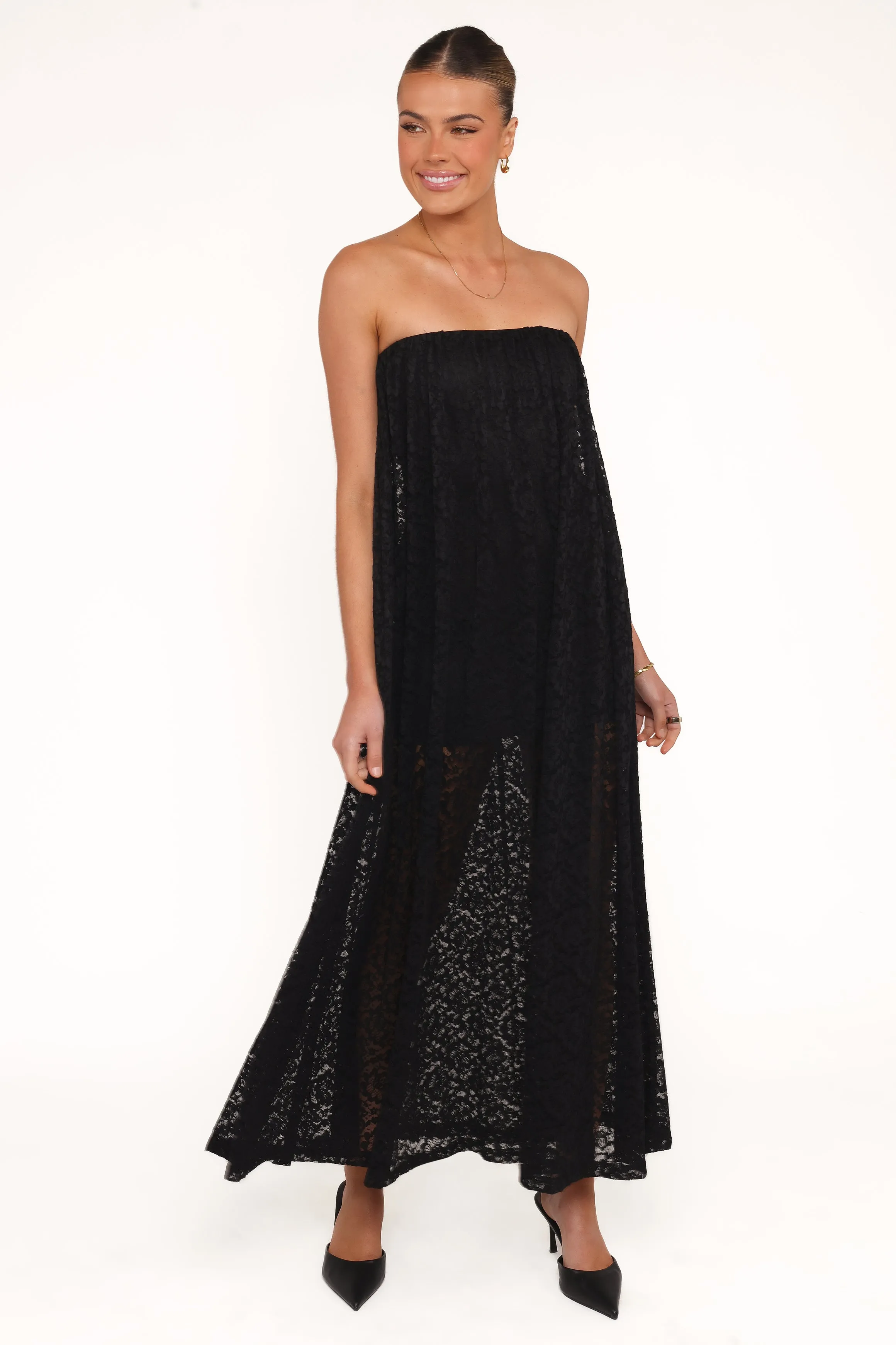 Davina Maxi Dress - Black Lace sold by Petal & Pup