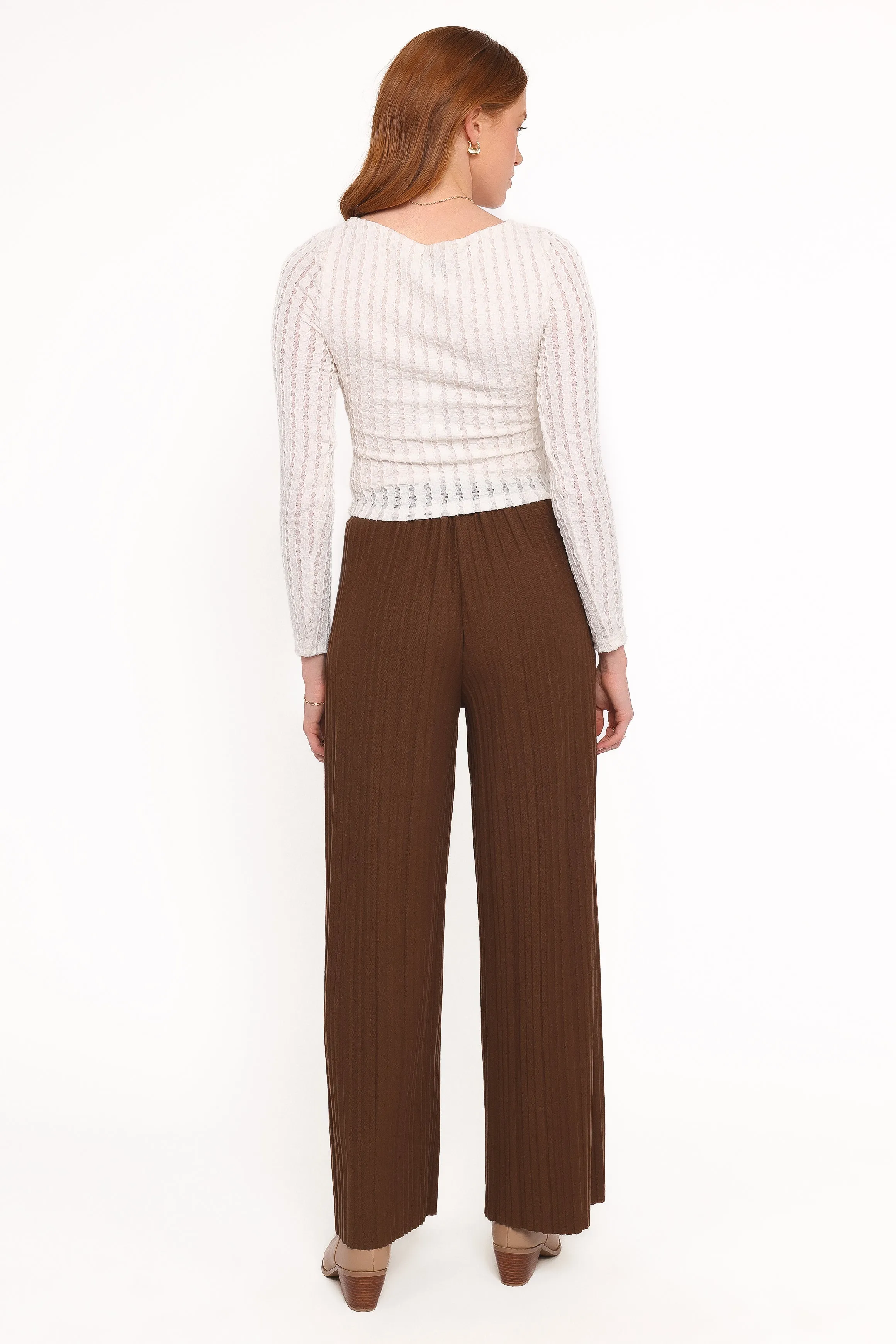 Davis Pleated Knit Pant - Brown sold by Petal & Pup product image thumbnail 4