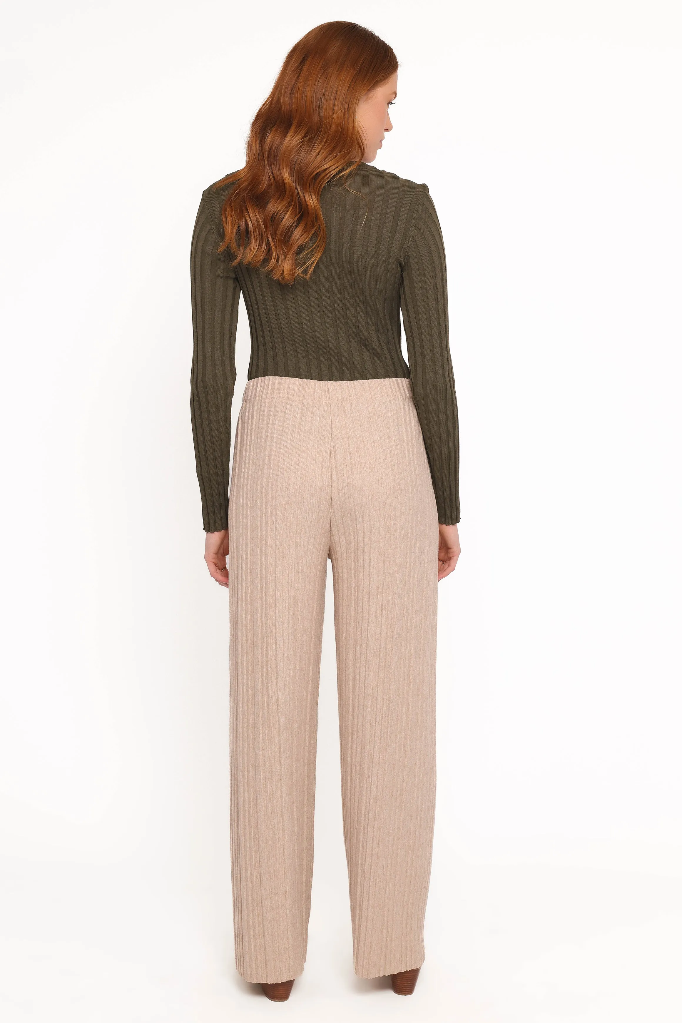 Davis Pleated Knit Pant - Beige sold by Petal & Pup product image thumbnail 3
