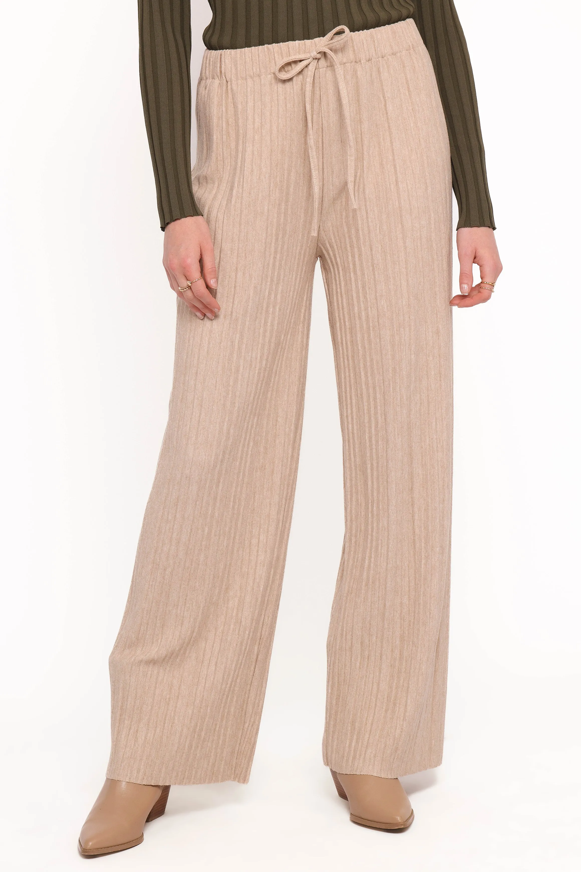 Davis Pleated Knit Pant - Beige sold by Petal & Pup product image thumbnail 2