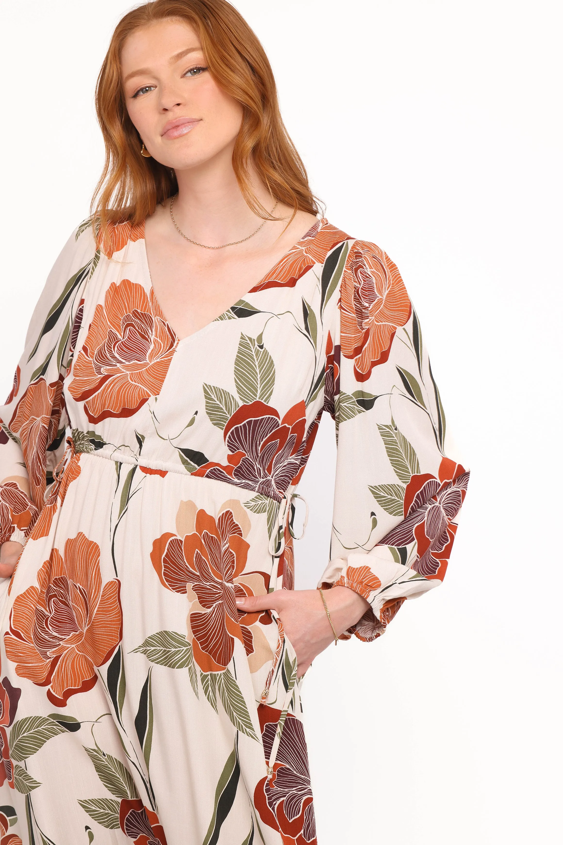 Cerwin Midi Dress - Fall Floral sold by Petal & Pup product image thumbnail 2