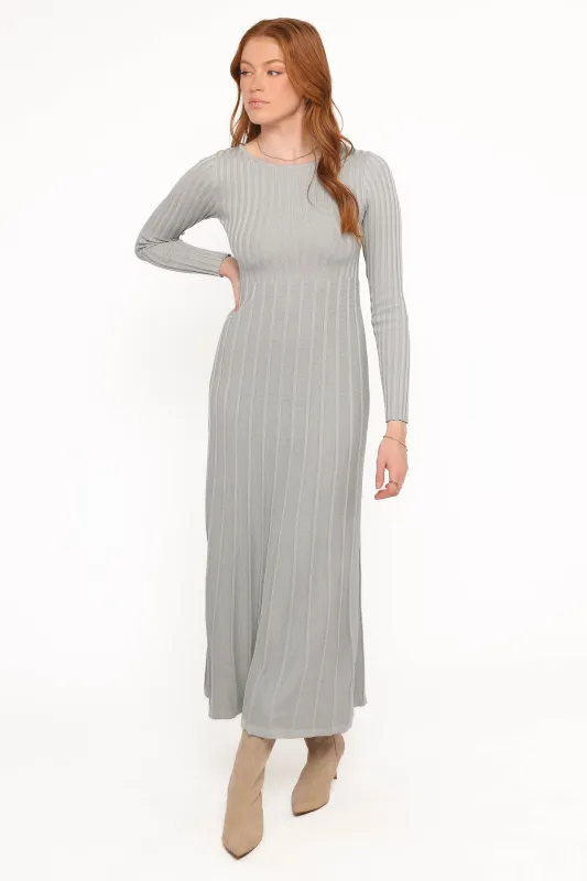 Alison Long Sleeve Maxi Dress - Grey sold by Petal & Pup