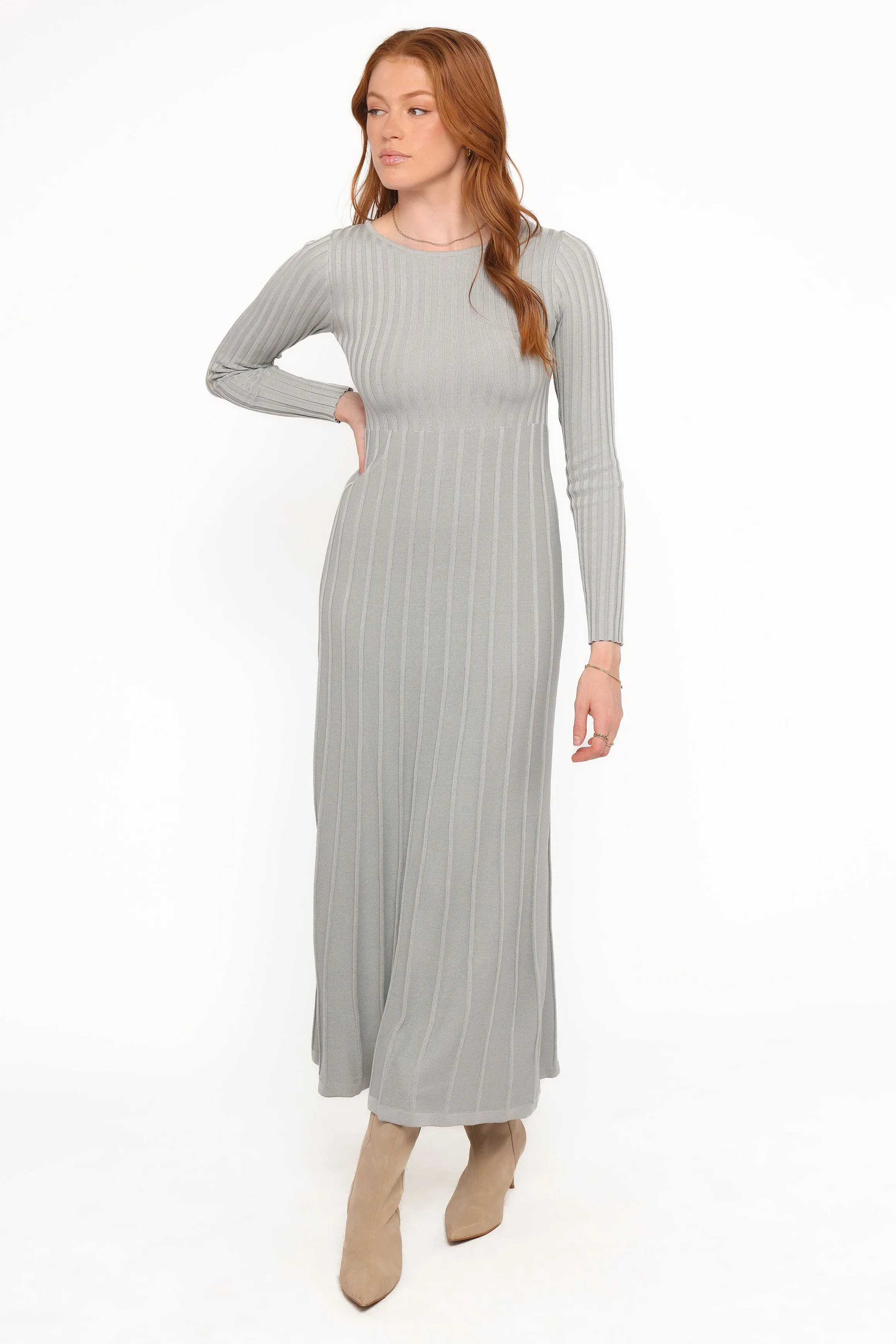 Alison Long Sleeve Maxi Dress - Grey sold by Petal & Pup