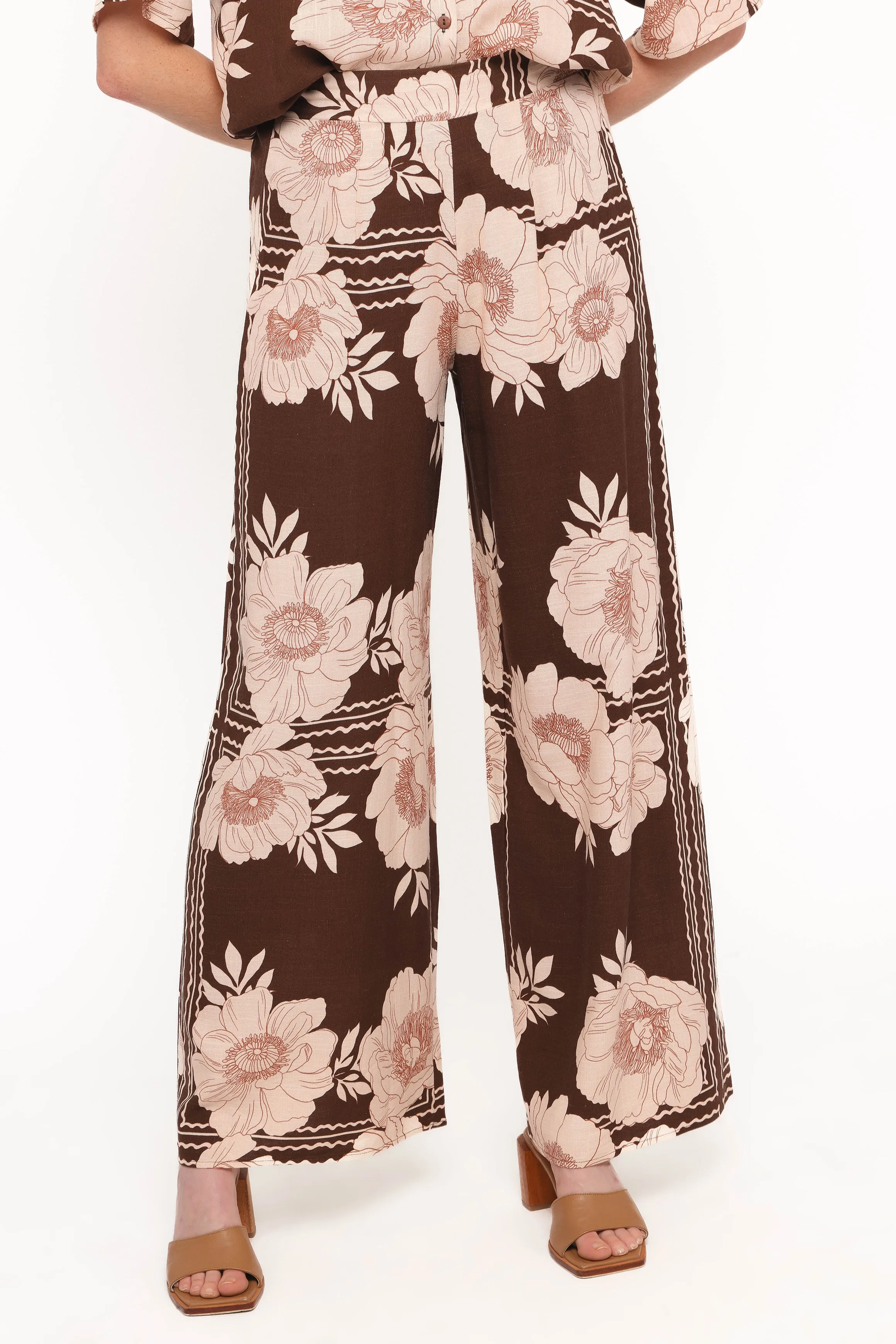 Bernadine Wide Leg Pant - Brown Floral sold by Petal & Pup