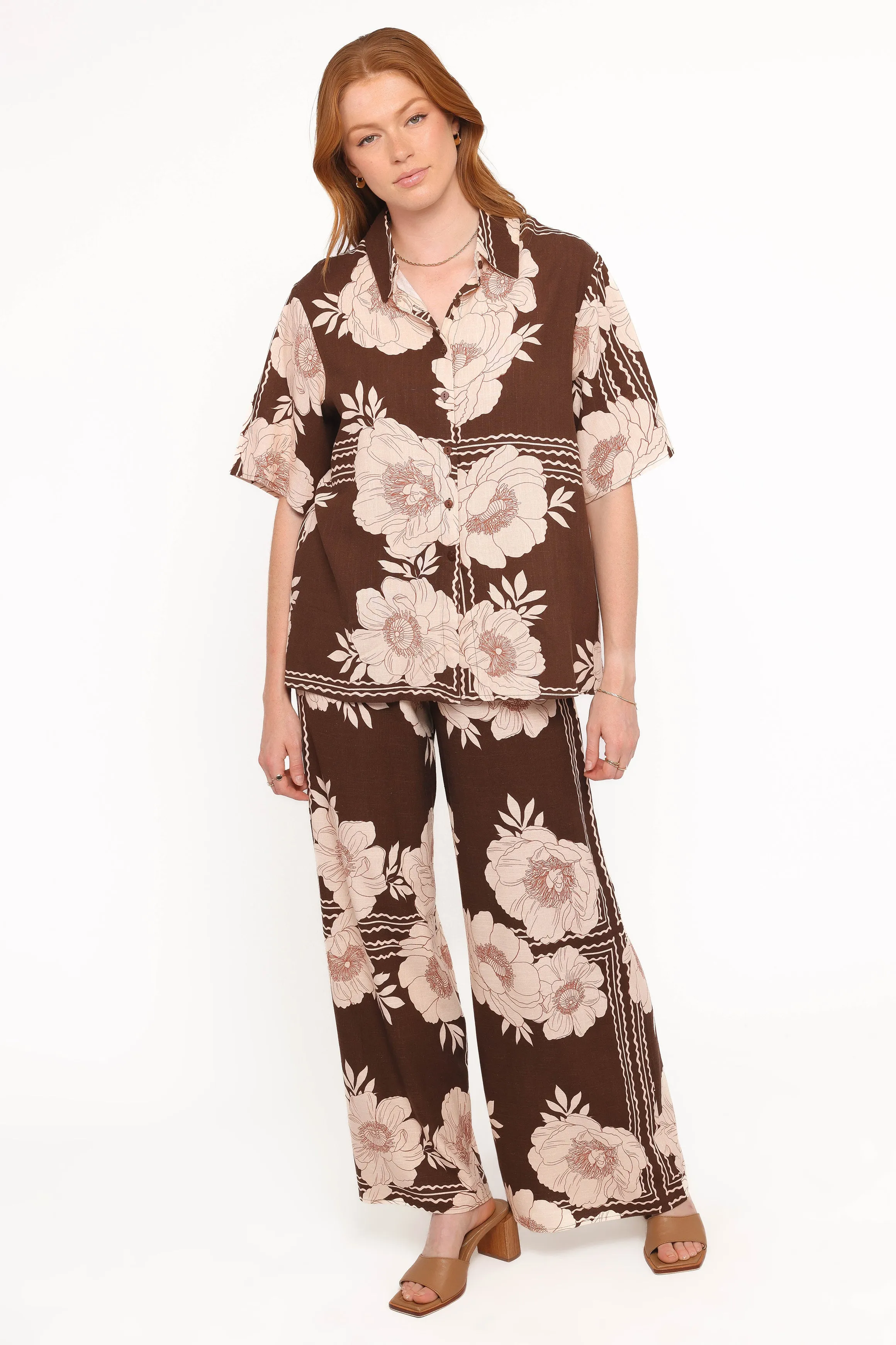 Bernadine Wide Leg Pant - Brown Floral sold by Petal & Pup product image thumbnail 5